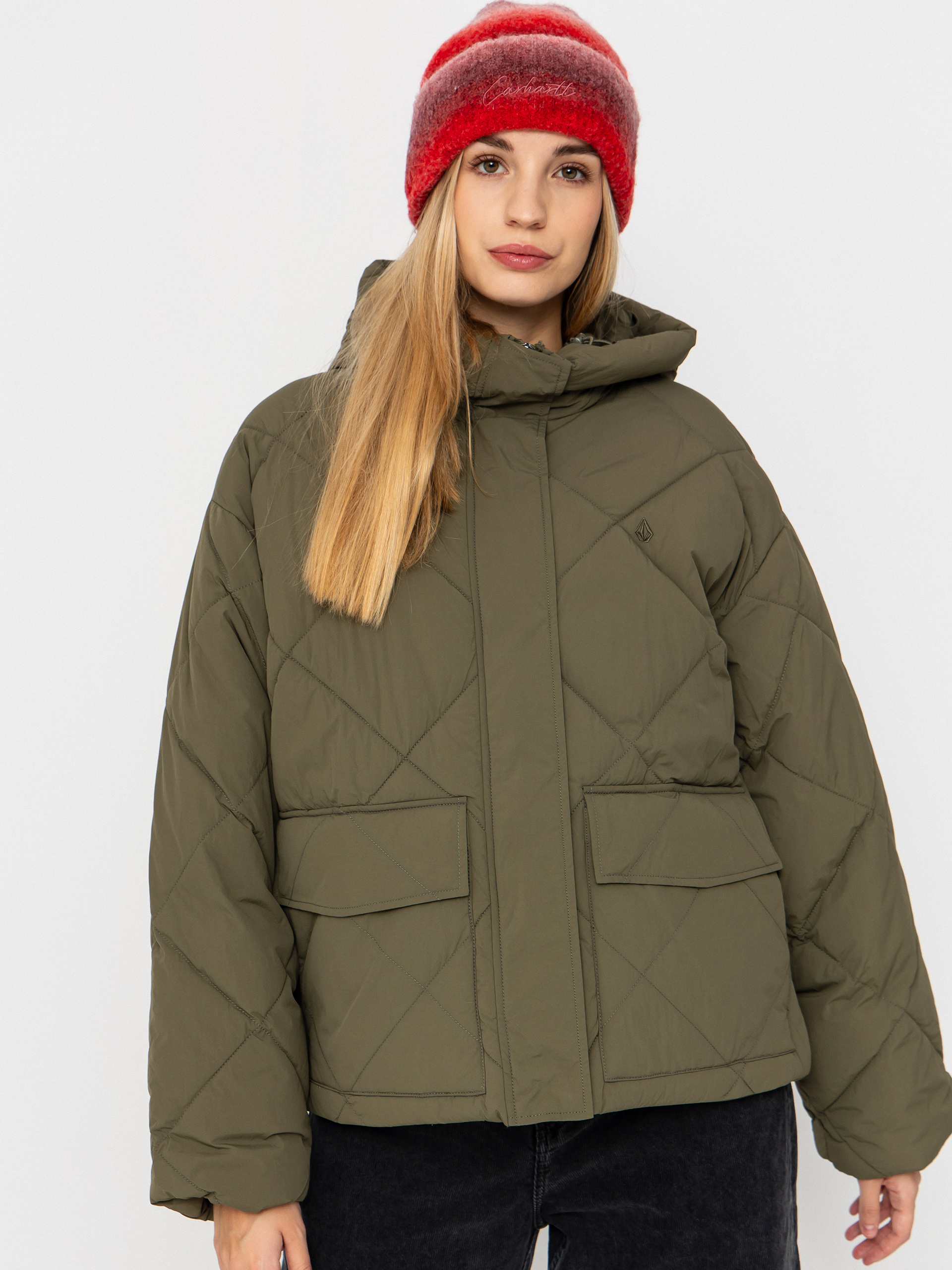 Geacu0103 Volcom Out Of Boxy Puff Wmn (wintermoss)