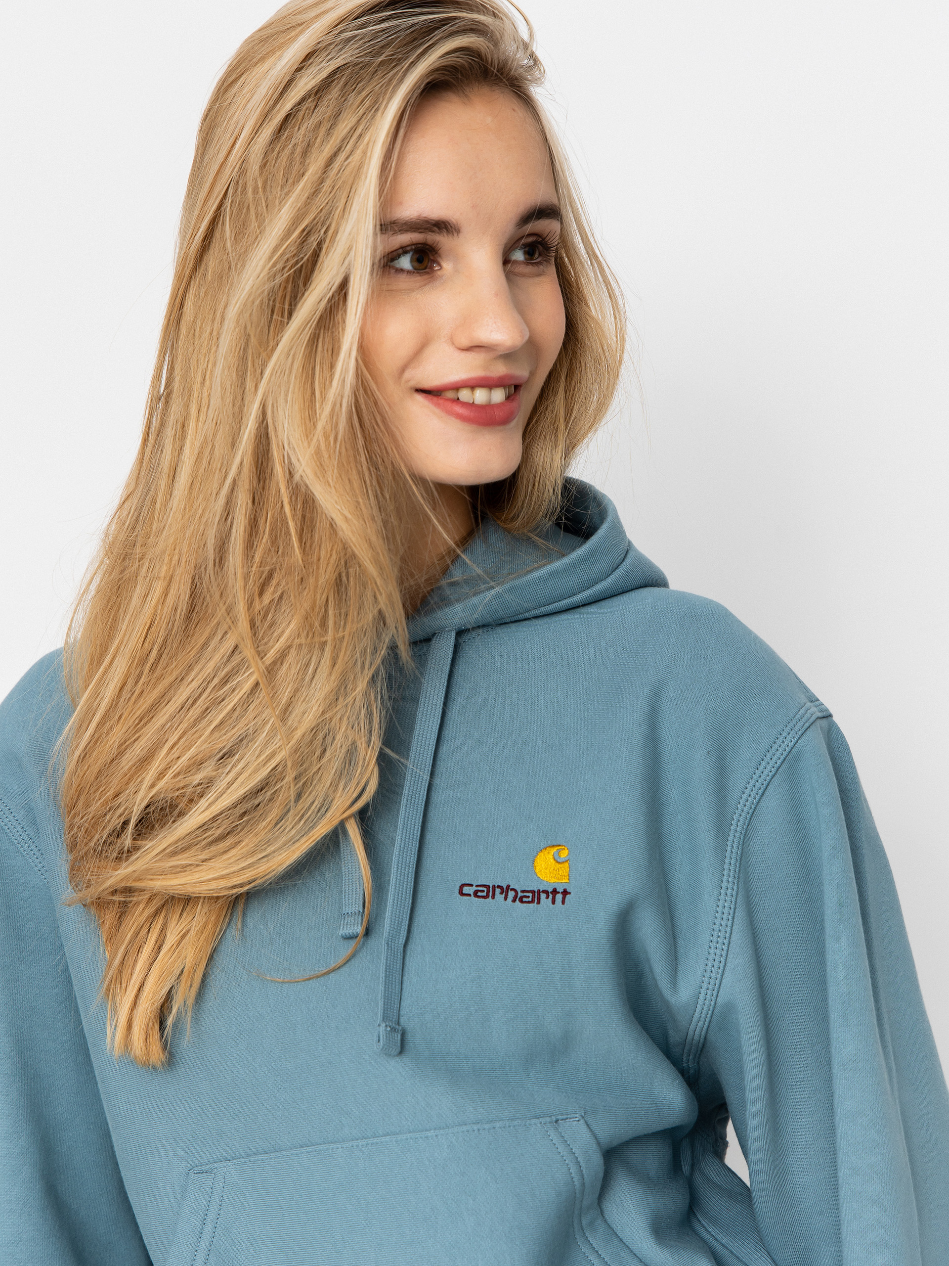 Hanorac cu glugă Carhartt WIP American Script HD Wmn (citadel)