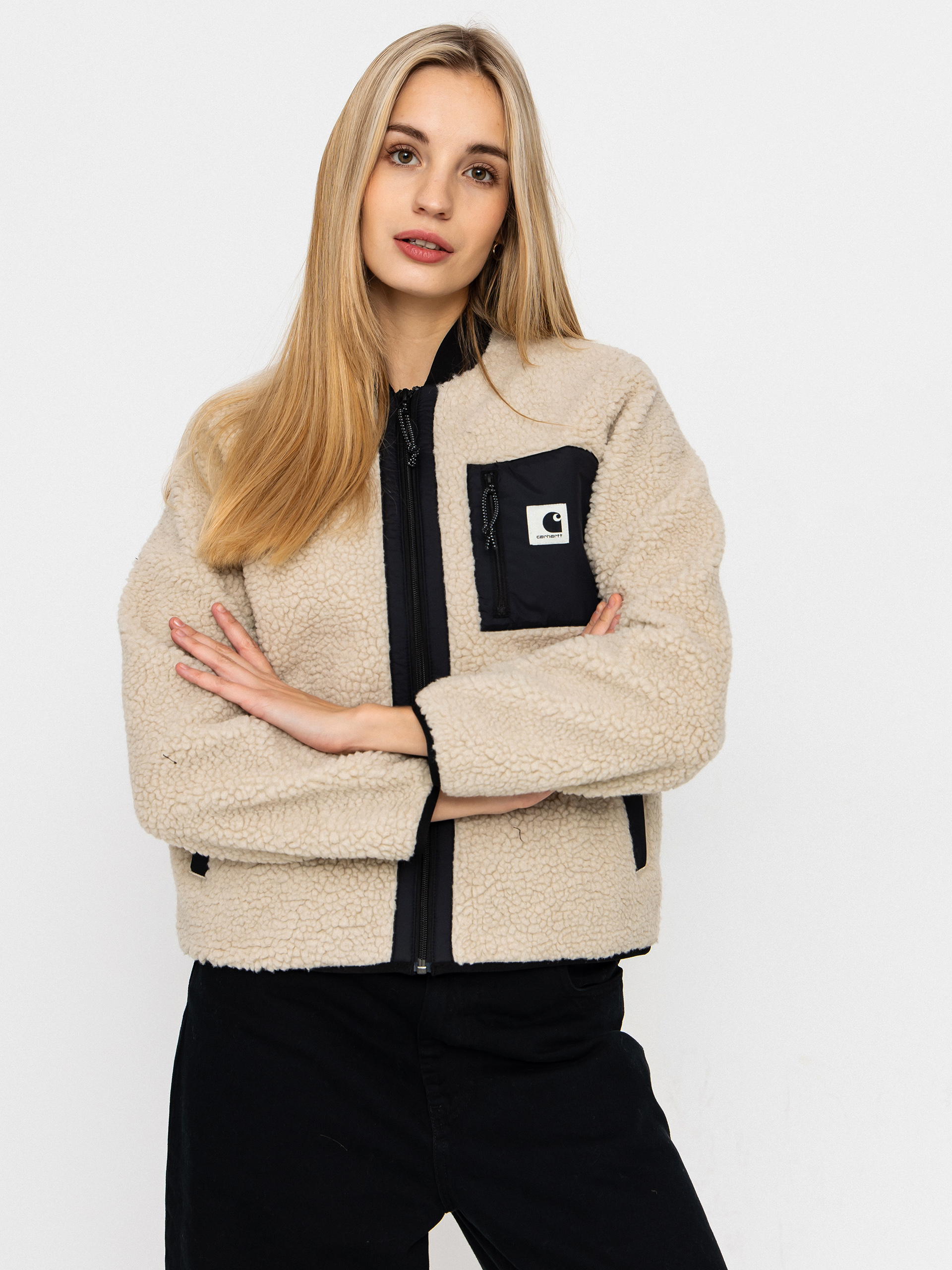 Geacă Carhartt WIP Janet Wmn (fleur de sel/black)