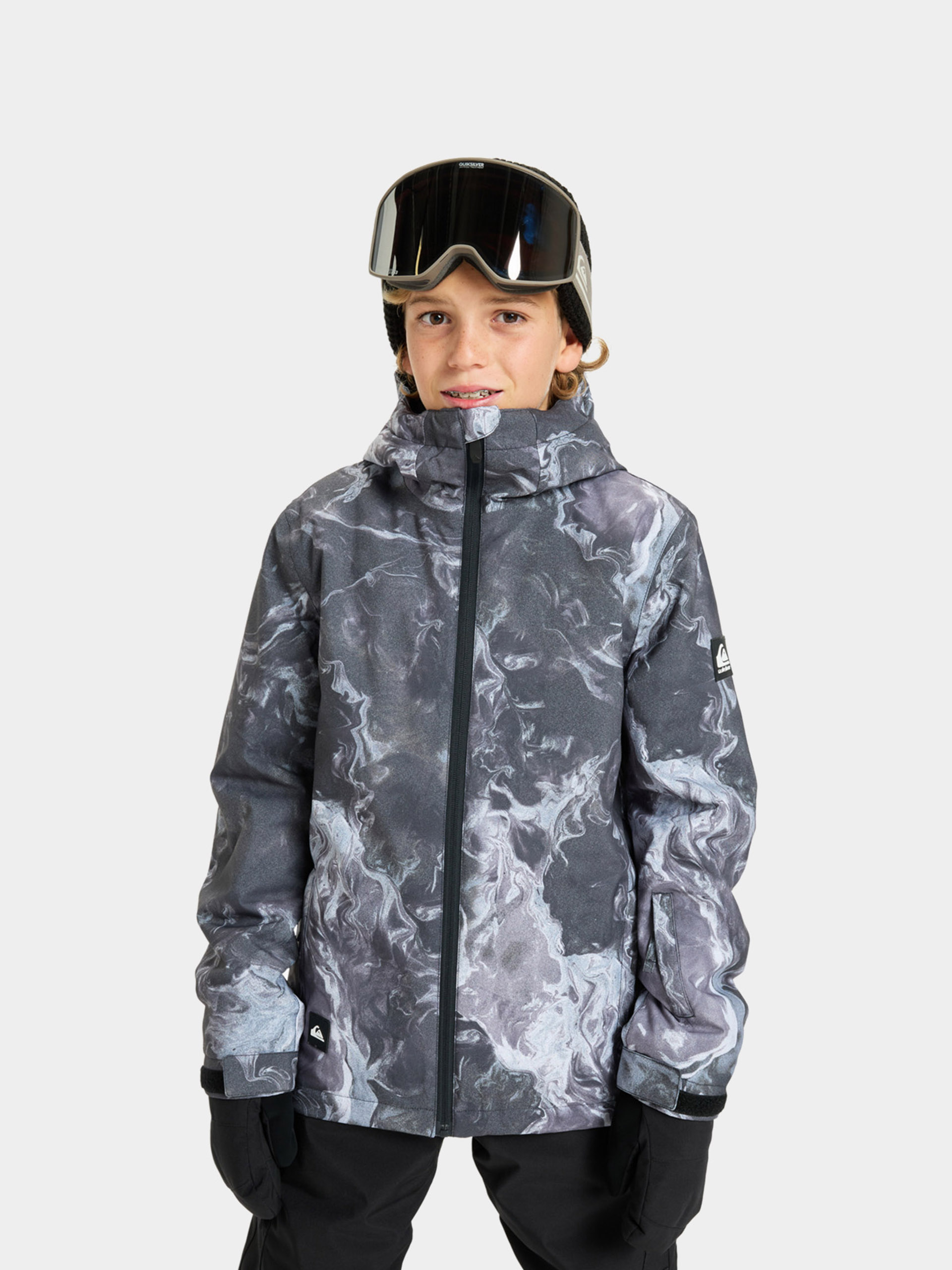 Geacă de snowboard Quiksilver Mission Printed JR (true black)