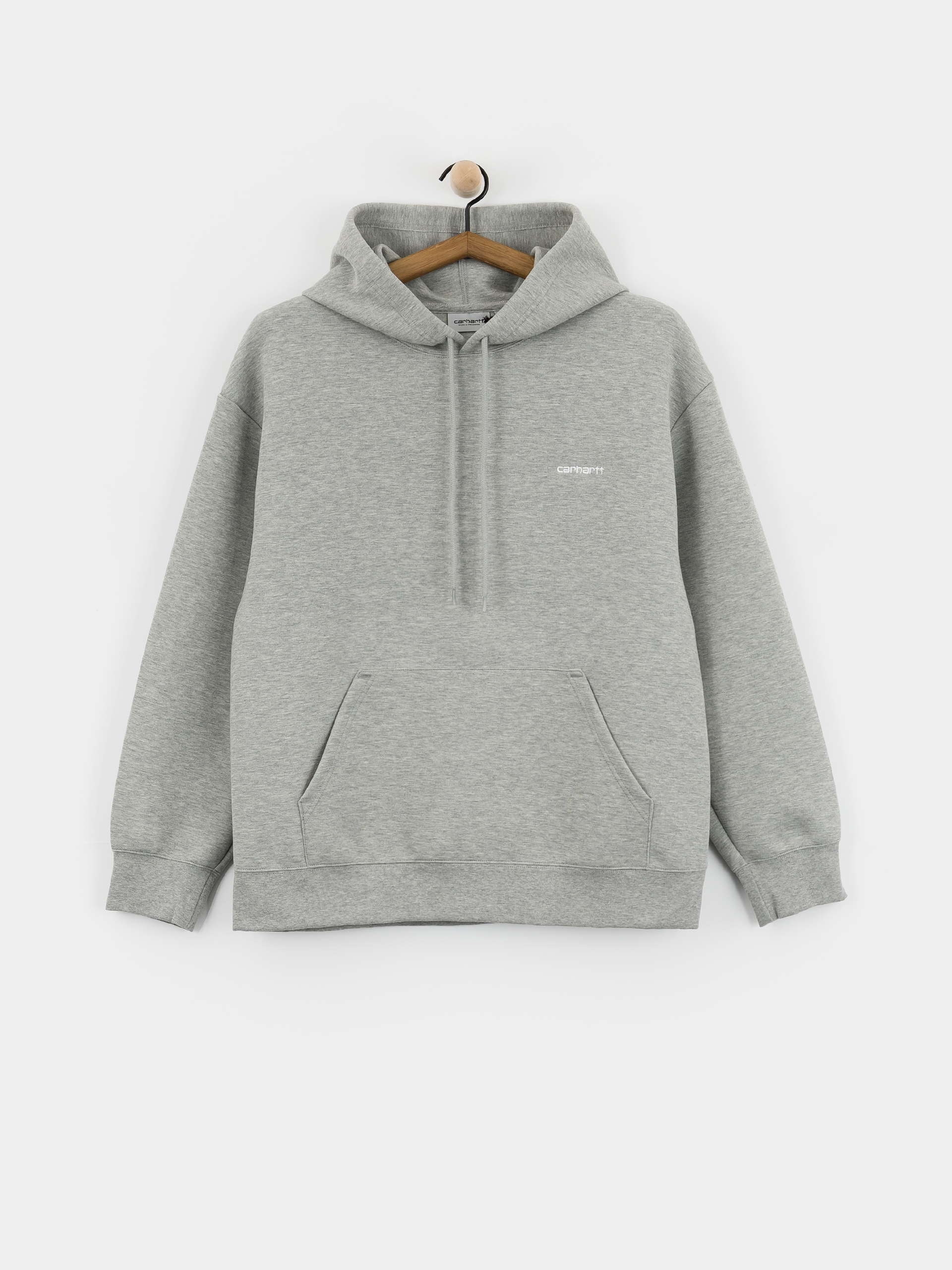 Hanorac cu glugă Carhartt WIP Alda HD (grey heather/white)