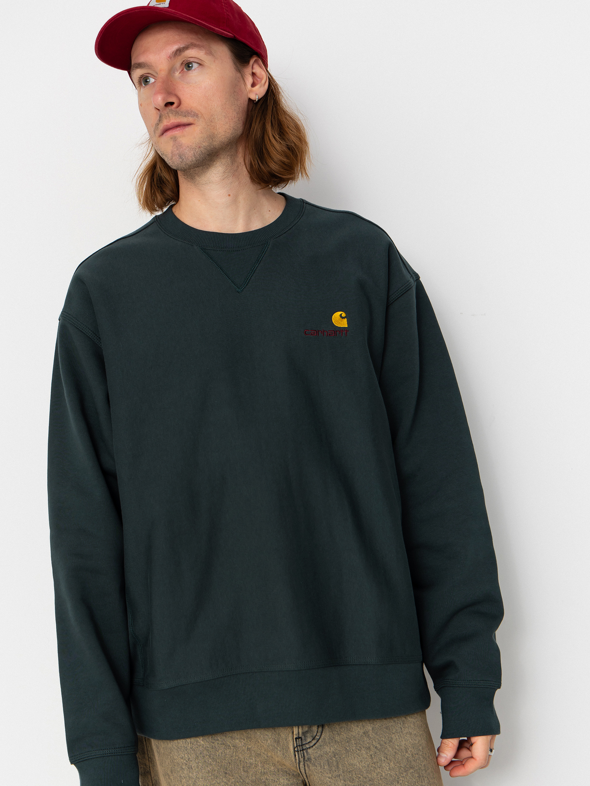 Hanorac Carhartt WIP American Script (kale green)
