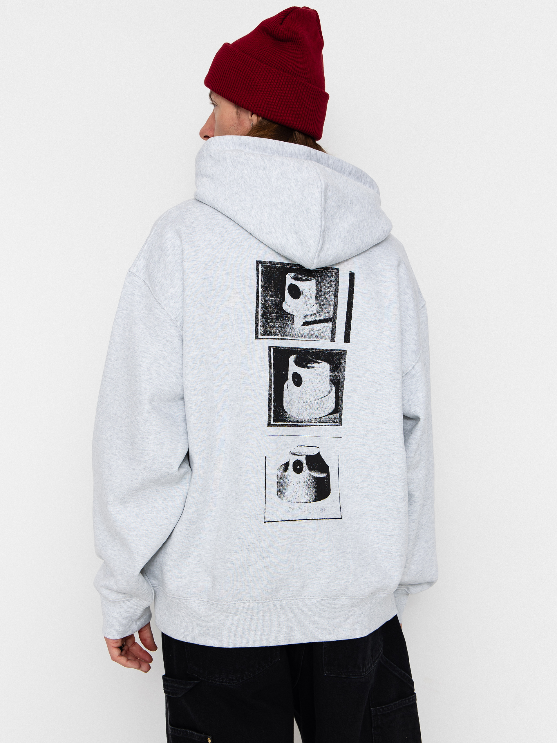 Hanorac cu glugu0103 Carhartt WIP Caps HD (ash heather)