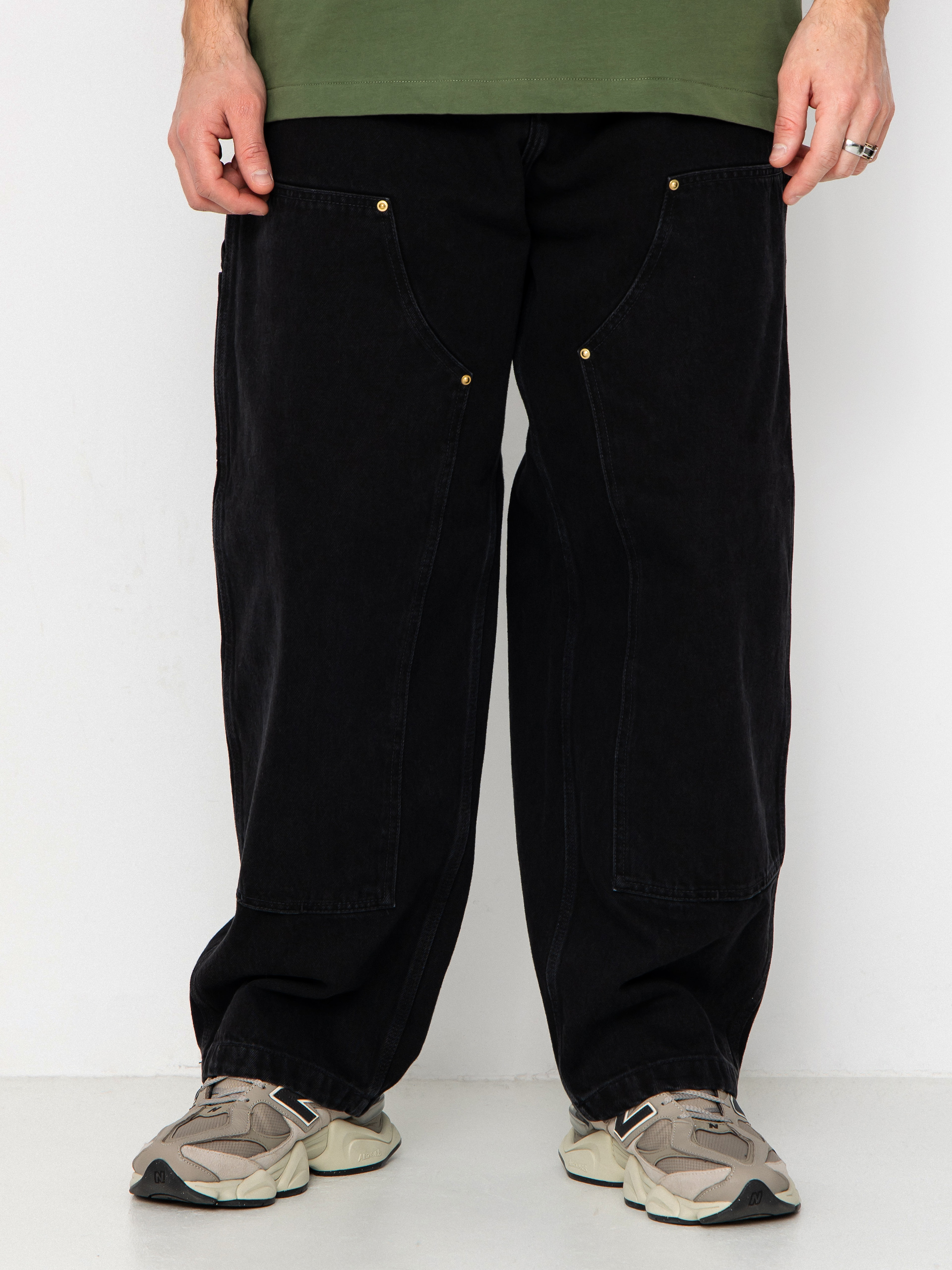 carhartt nash double knee pant ダブルニー Pantaloni Carhartt WIP Nash Double Knee - negru (black/stone washed)