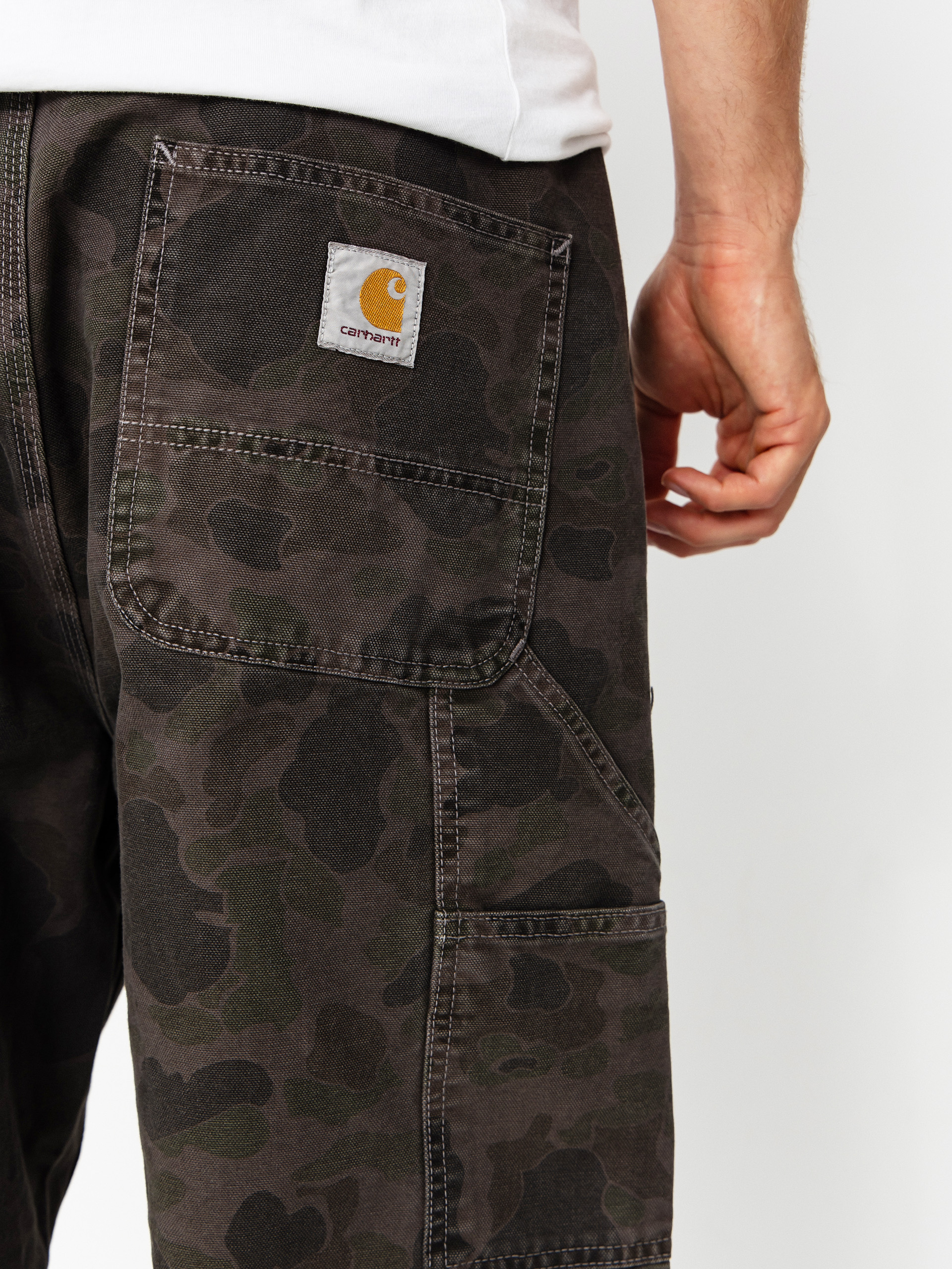 Pantaloni Carhartt WIP Duck Single Knee (camo duck/green/porphyry/garment dyed)