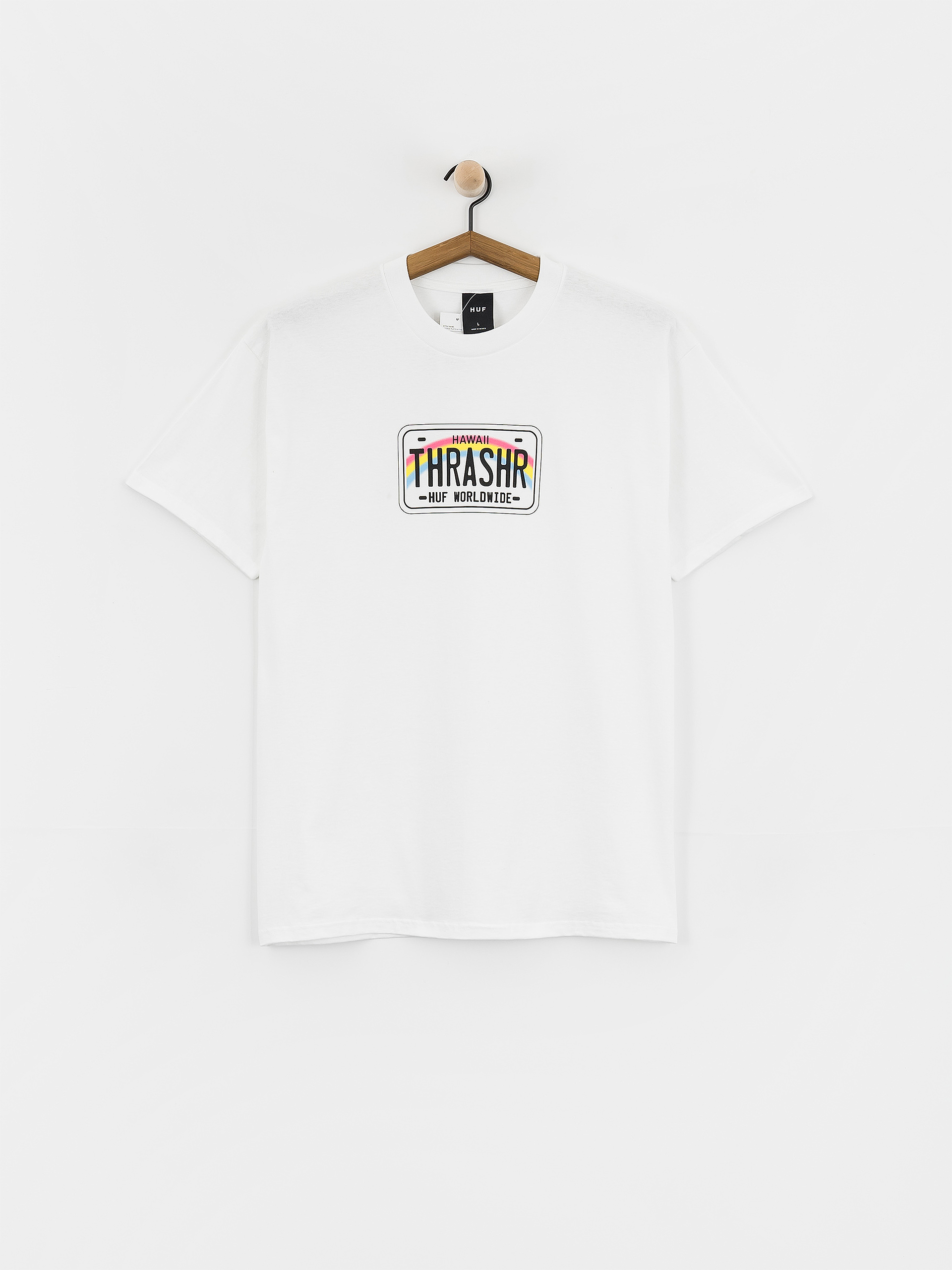 Tricou HUF X Thrasher License Plate (white)