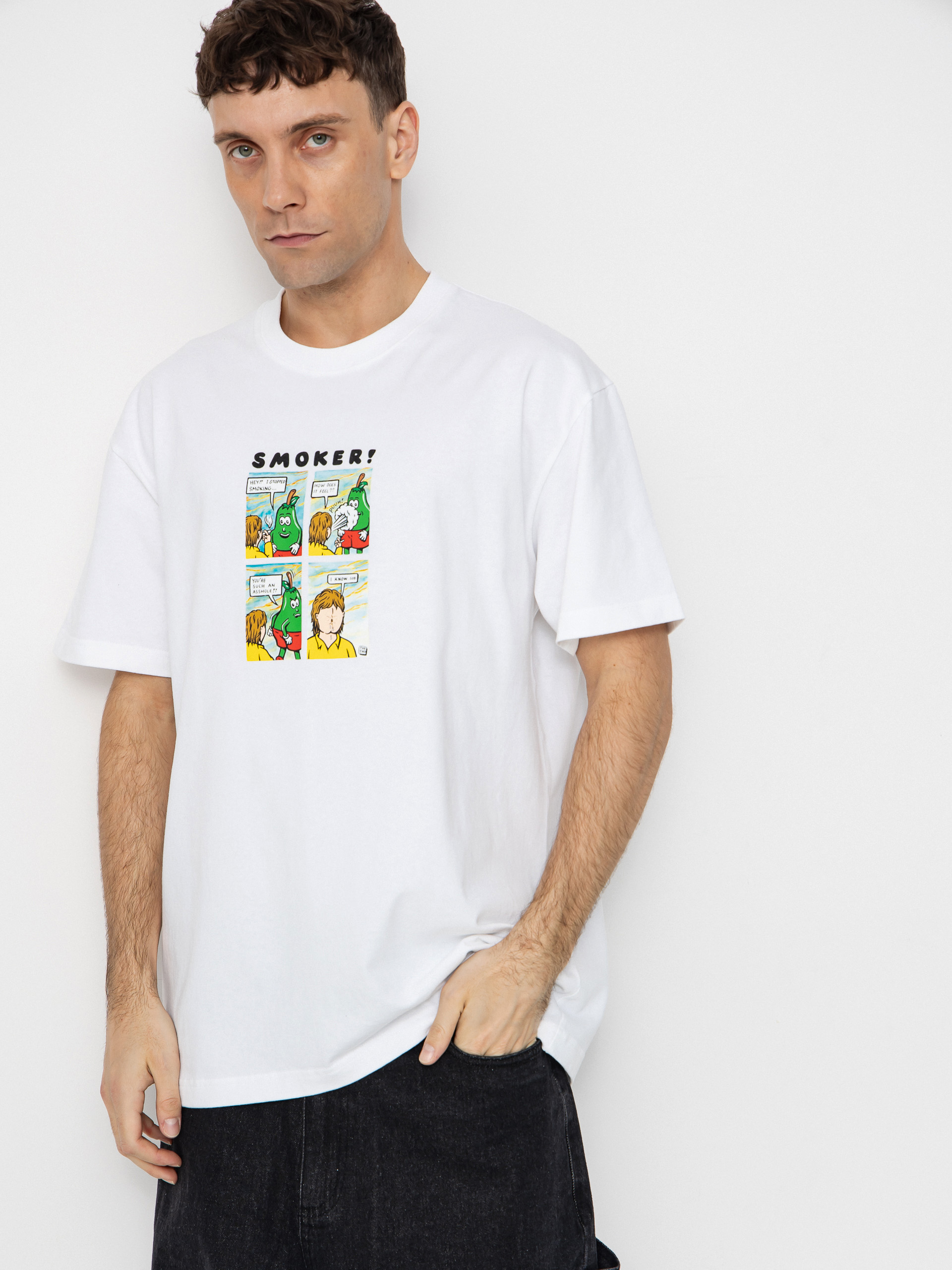 Tricou Polar Skate Smoker! (white)