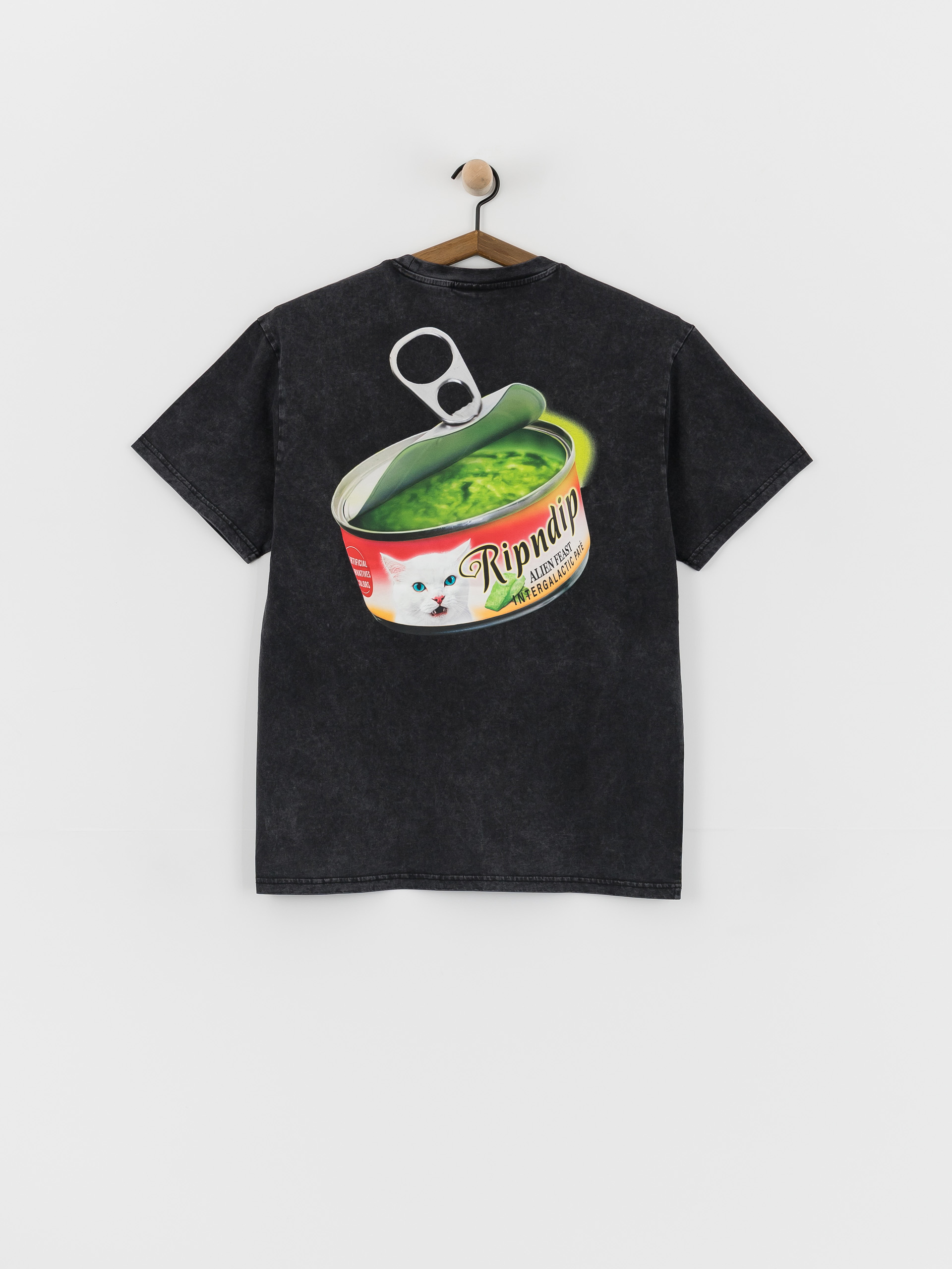 Tricou RipNDip Gourmet Cat Food - negru (black vintage wash)