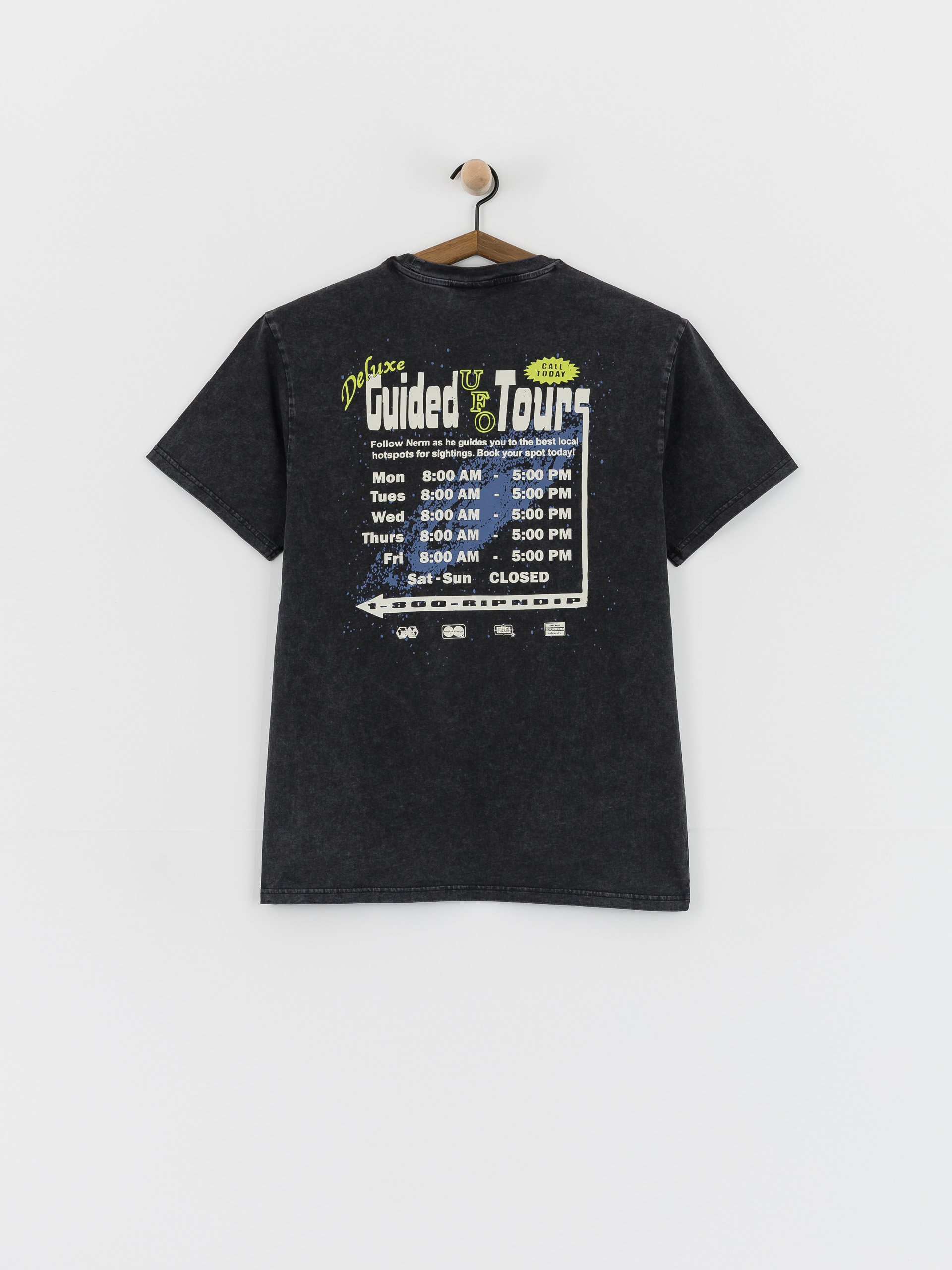 Tricou RipNDip Ufo Tours (black vintage wash)