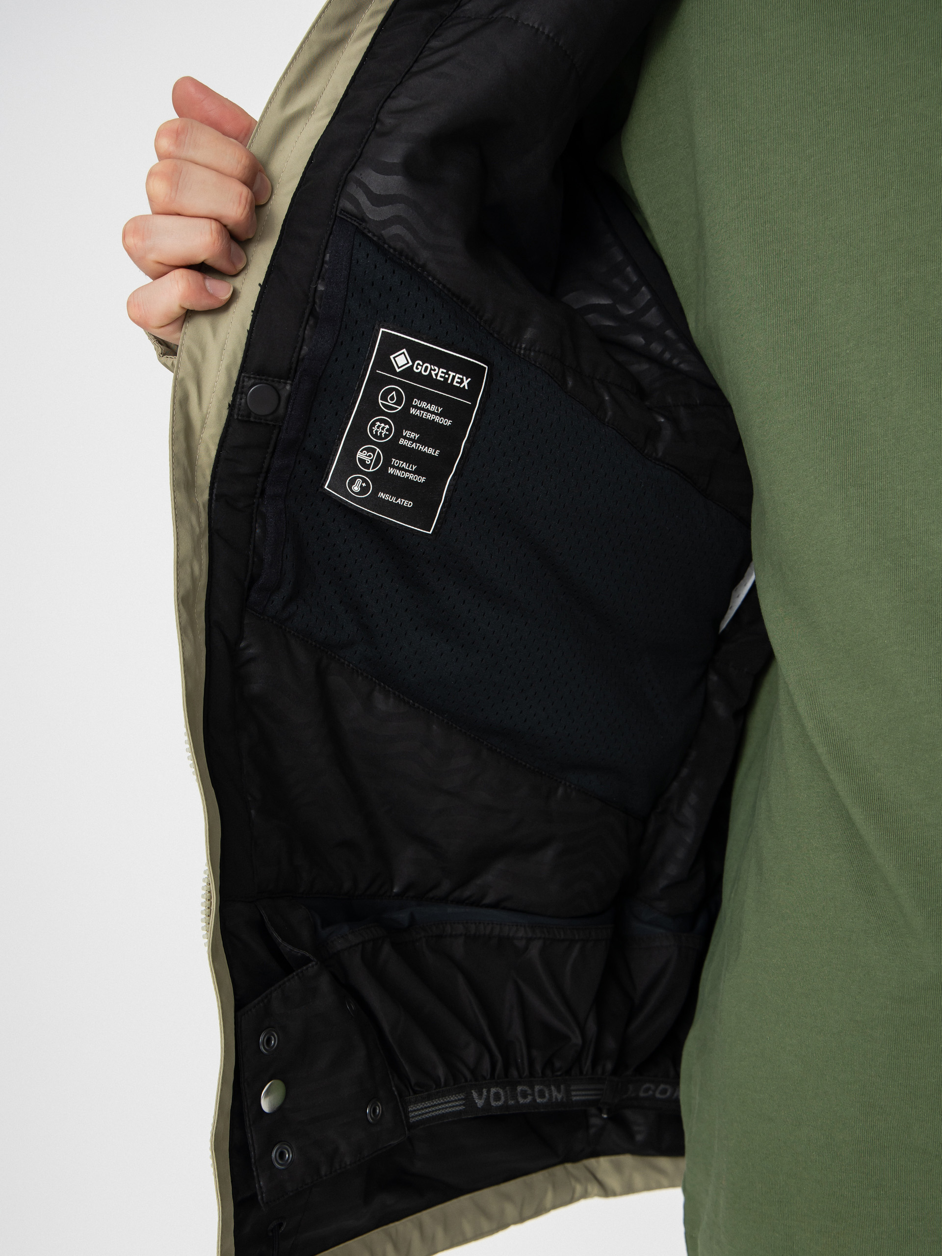 Pentru bărbați Geacă de snowboard Volcom Dua Ins Gore Tex (moss green)