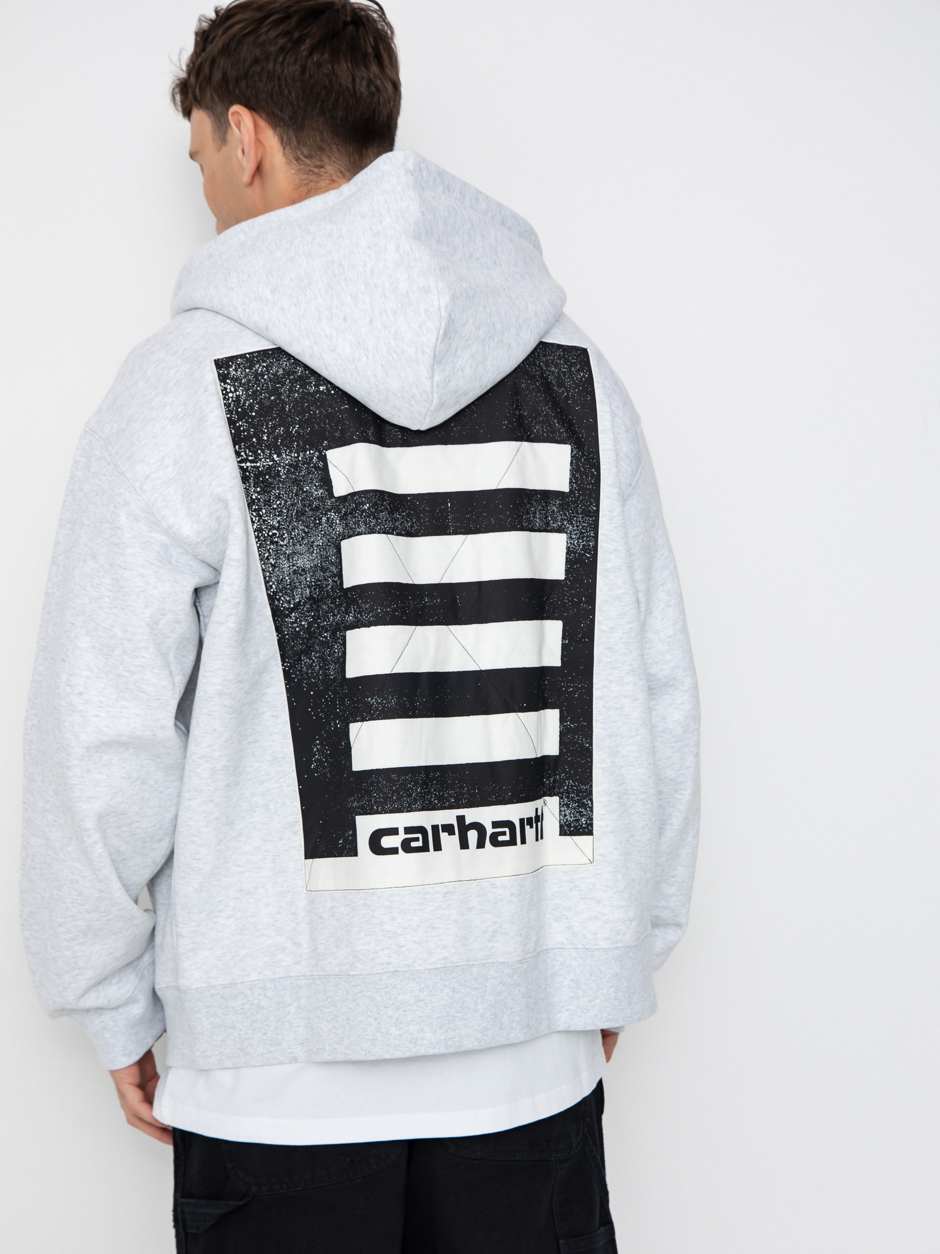 Hanorac cu glugă Carhartt WIP Archive Lines ZHD (ash heather)