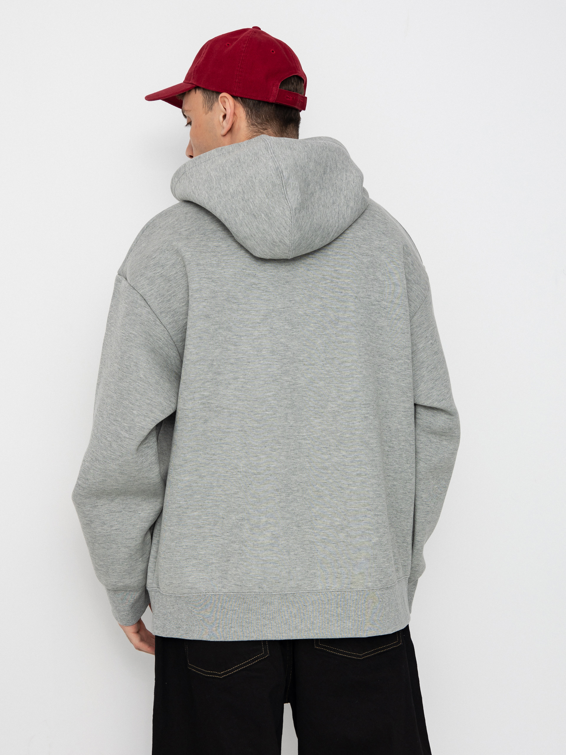 Hanorac cu glugă Carhartt WIP Alda HD (grey heather/white)