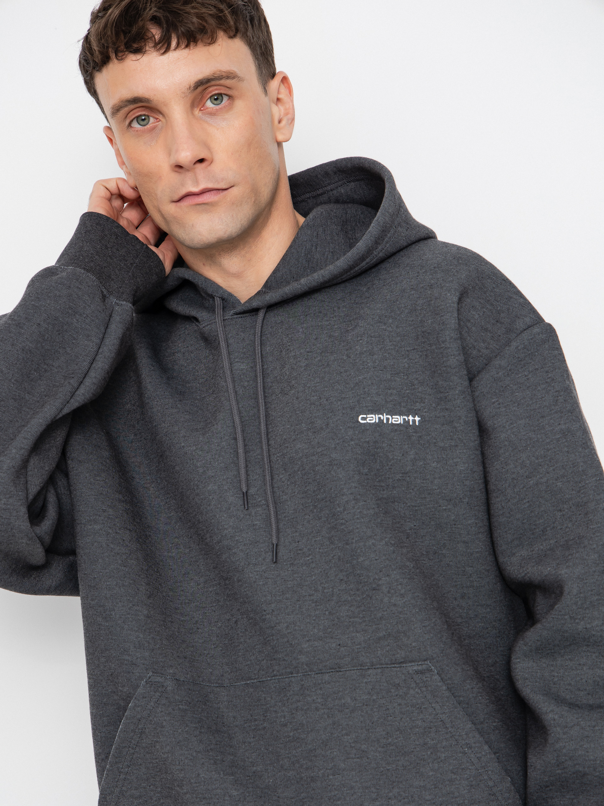 Hanorac cu glugă Carhartt WIP Alda HD (black/white)
