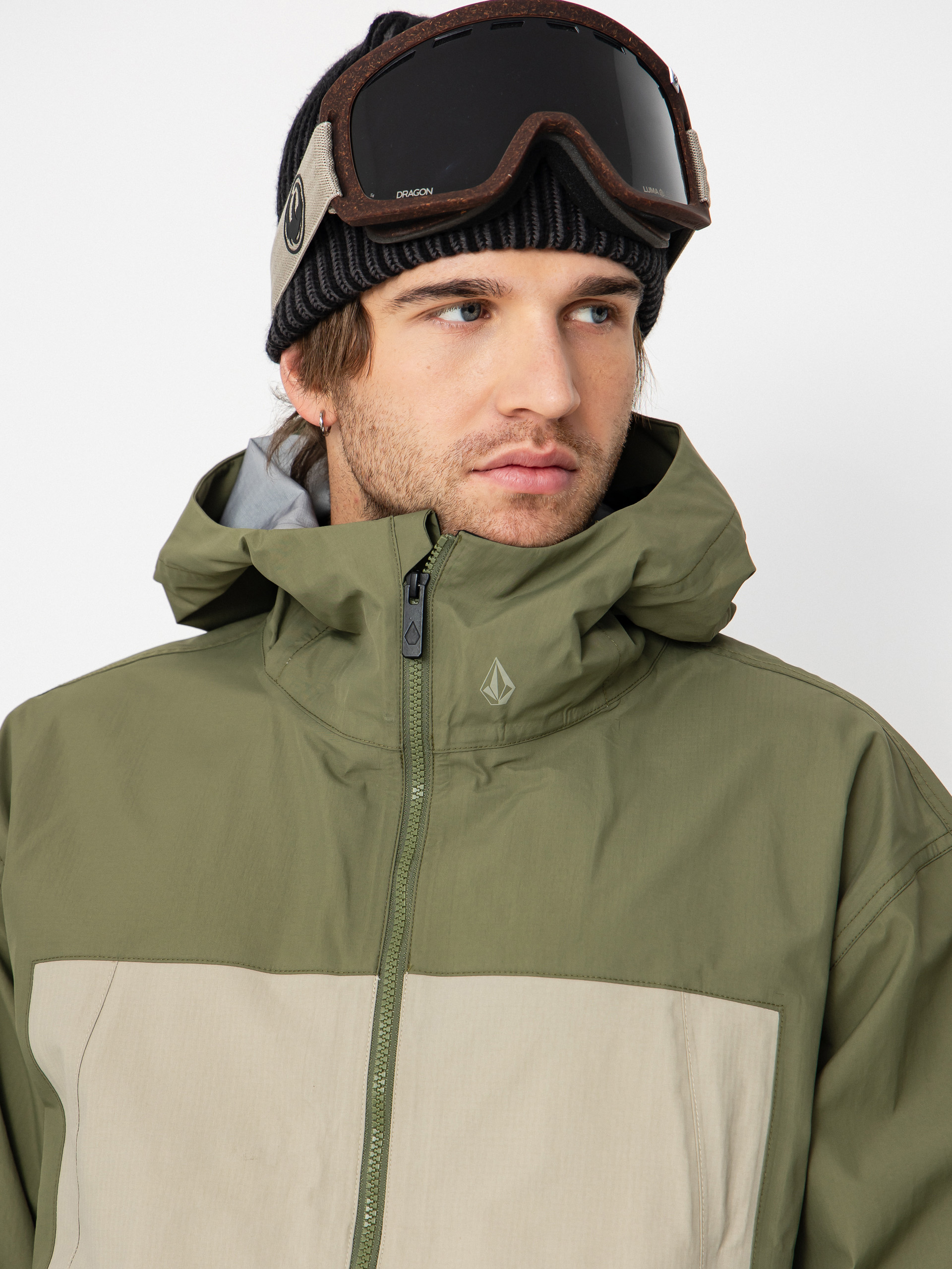 Pentru bărbați Geacă de snowboard Volcom Arthur 3L (dark olive)