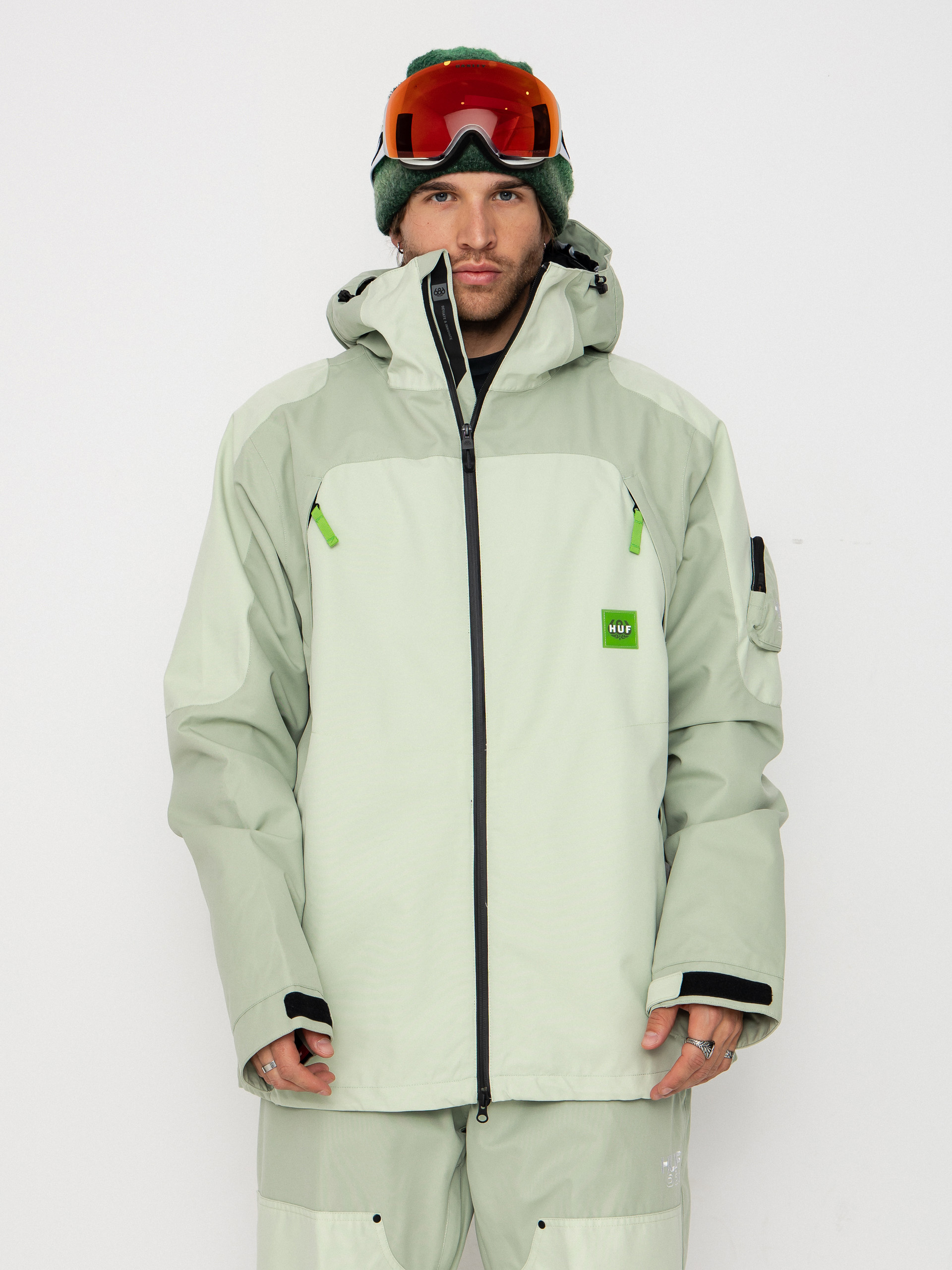 Pentru bărbați Geacă de snowboard 686 X Huf Double H (huf green colorblock)