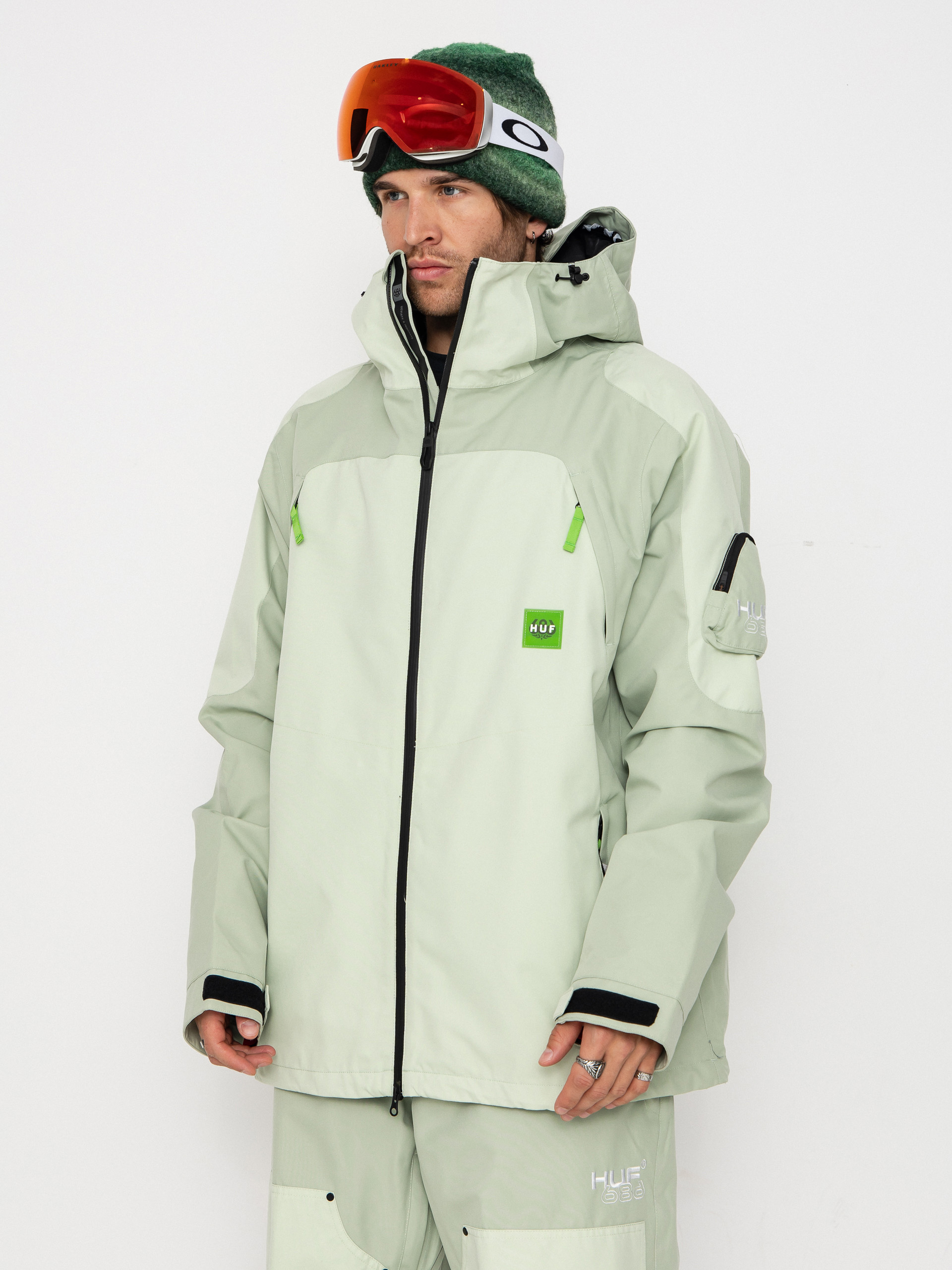 Pentru bărbați Geacă de snowboard 686 X Huf Double H (huf green colorblock)