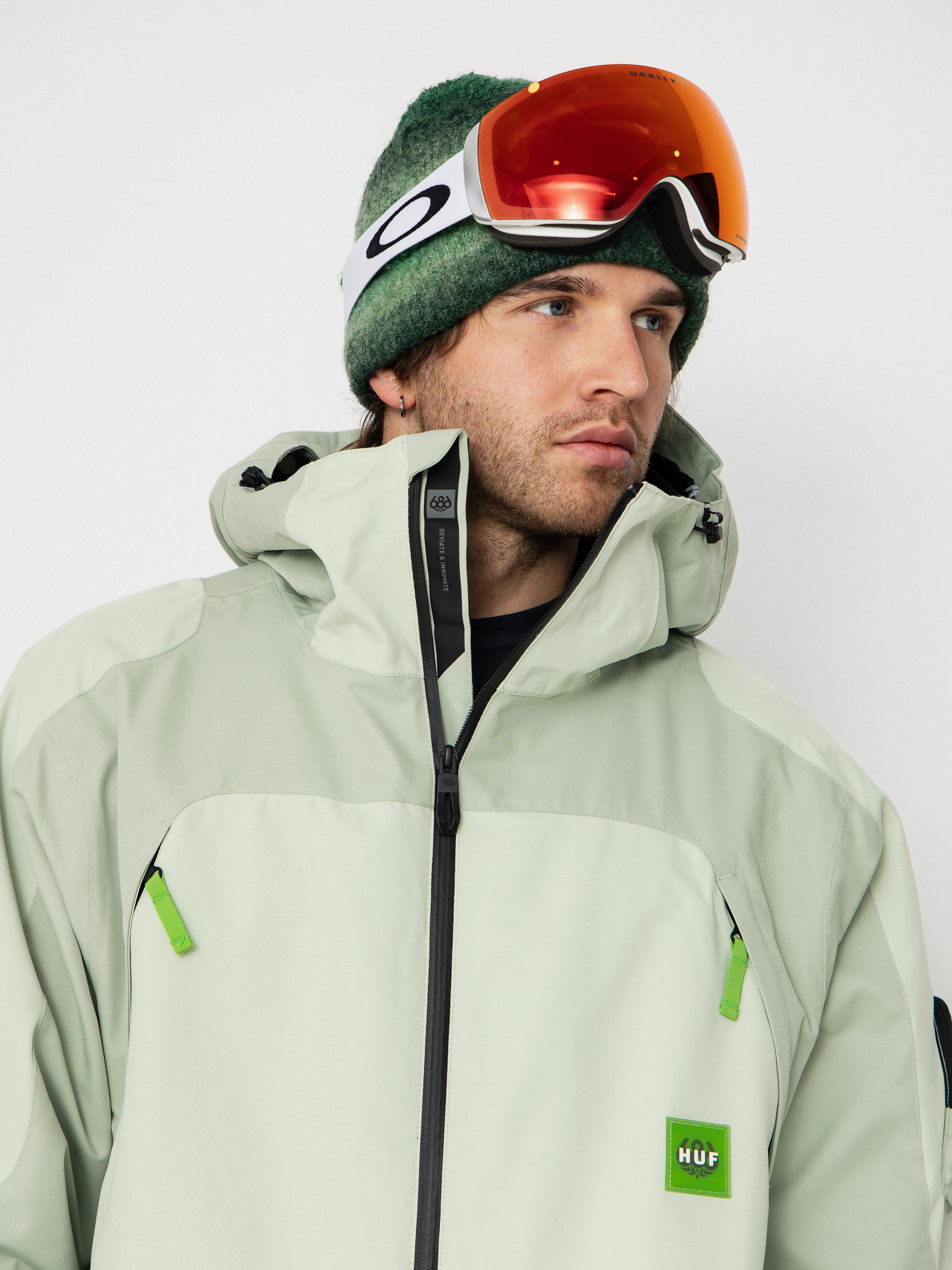 Pentru bărbați Geacă de snowboard 686 X Huf Double H (huf green colorblock)