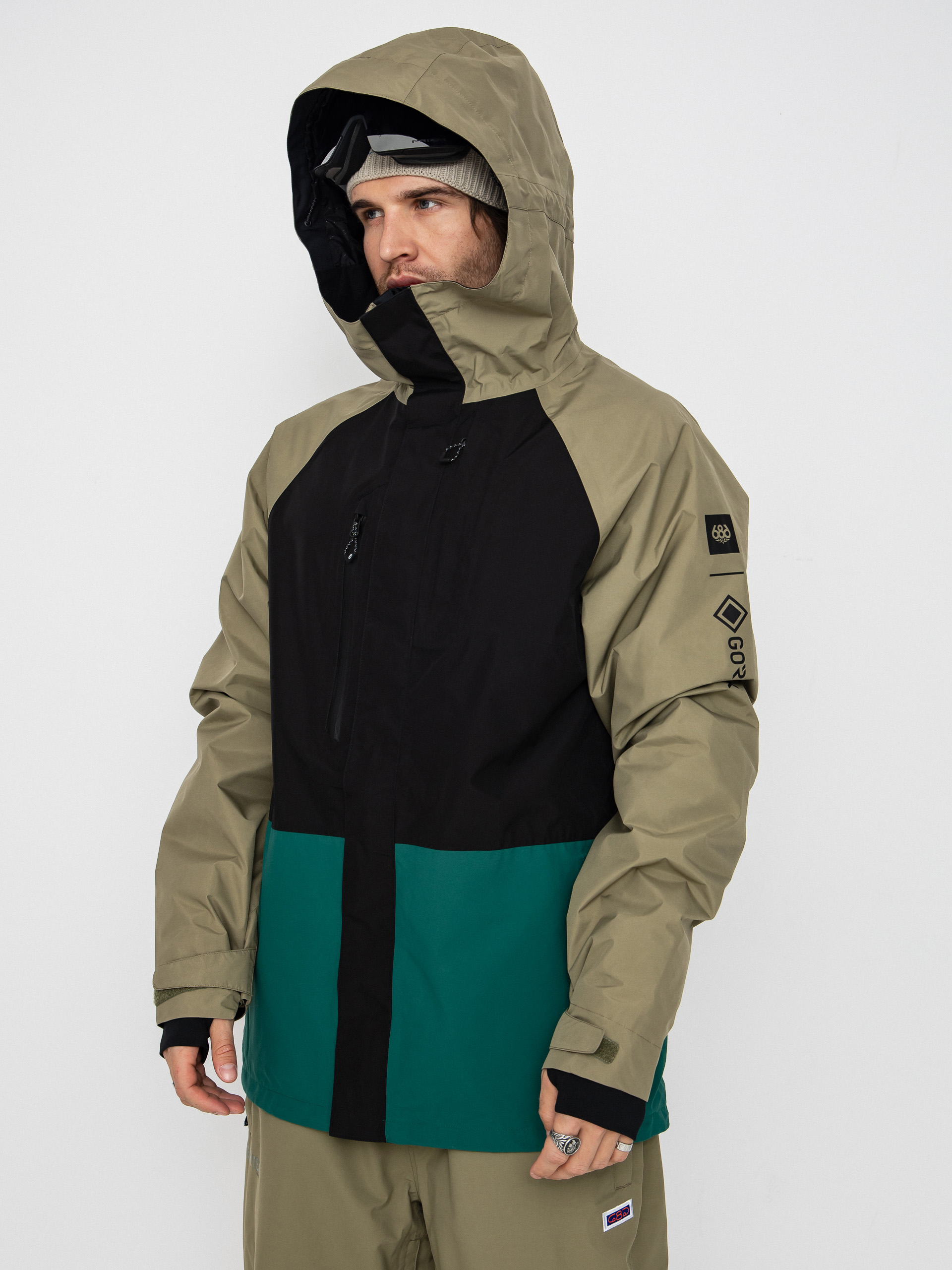 Pentru bărbați Geacă de snowboard 686 Gore-TeX Core (sage colorblock)