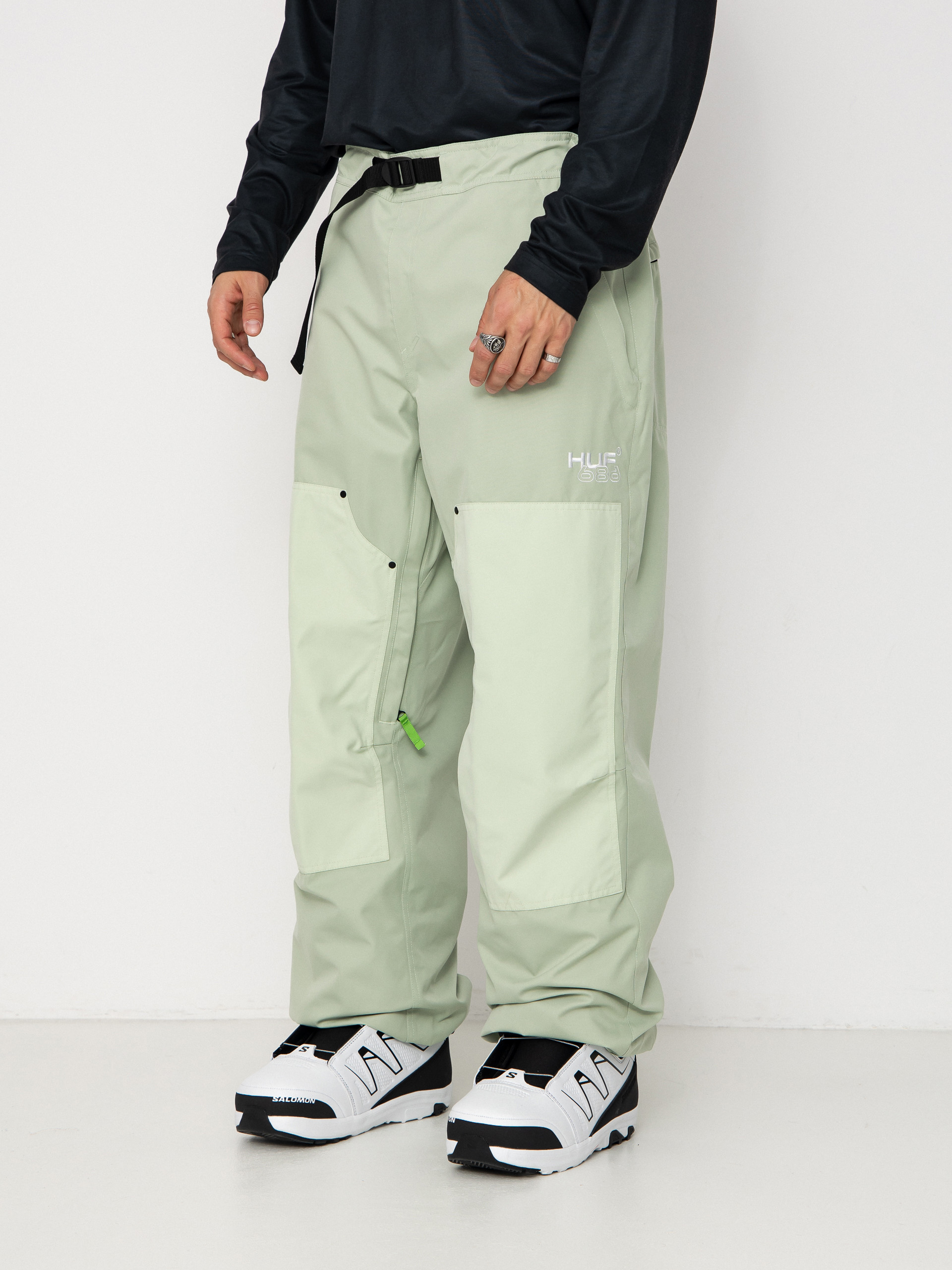 Pentru bărbați Pantaloni pentru snowboard 686 X Huf Double H (huf green colorblock)
