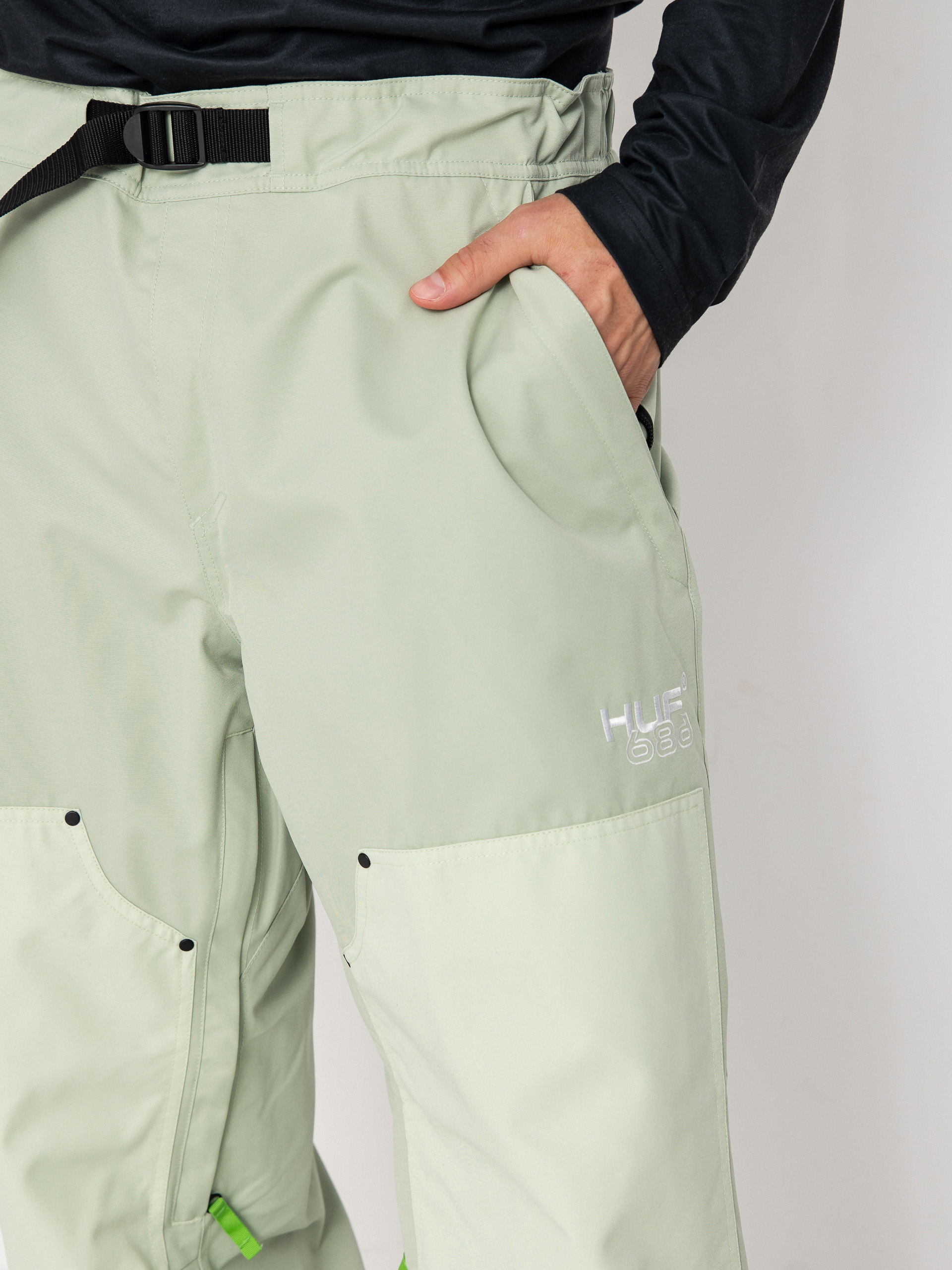 Pentru bărbați Pantaloni pentru snowboard 686 X Huf Double H (huf green colorblock)