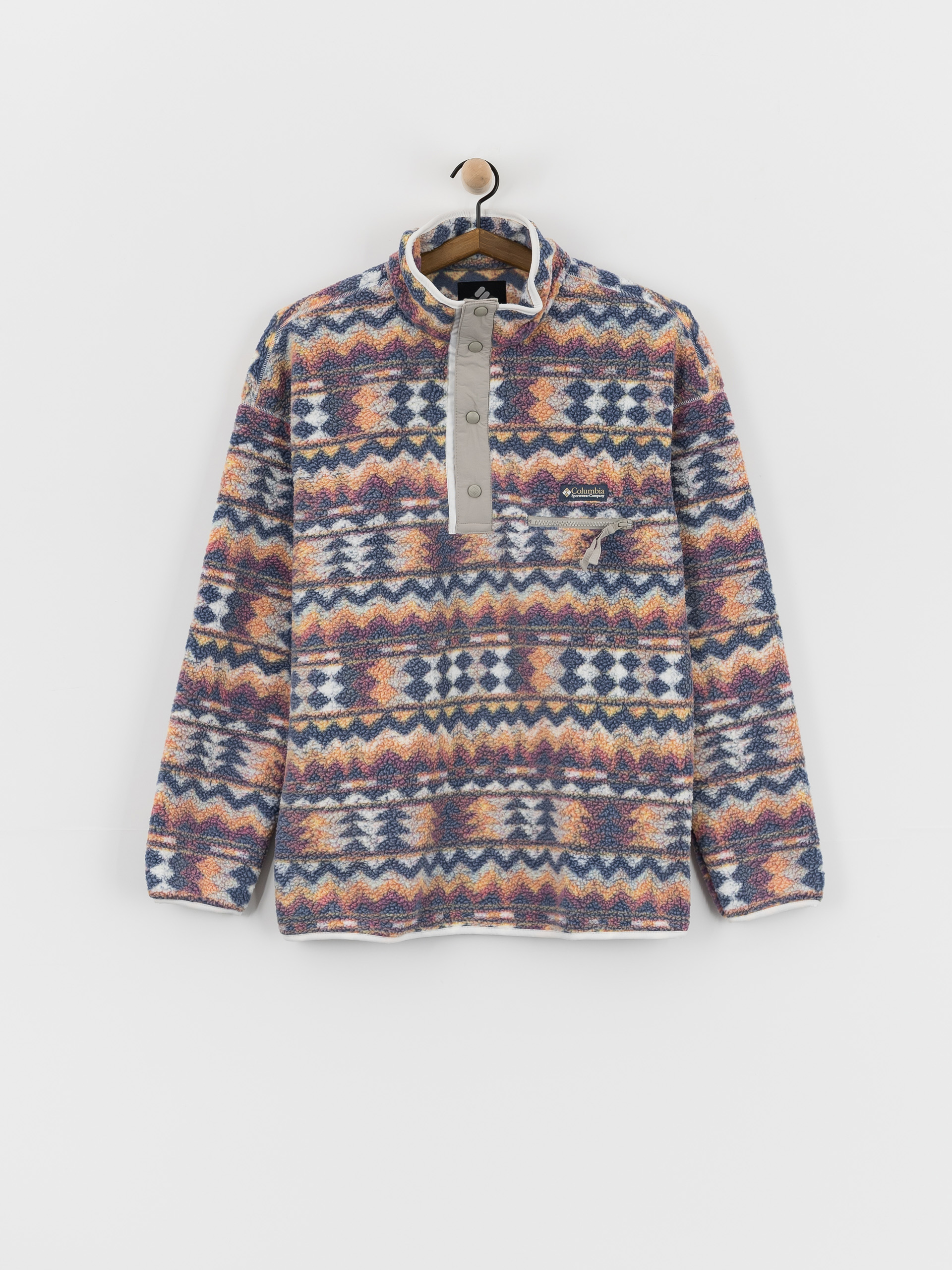 Hanorac din fleece Columbia Helvetia II Printed Half Snap (sea salt/retrotree)