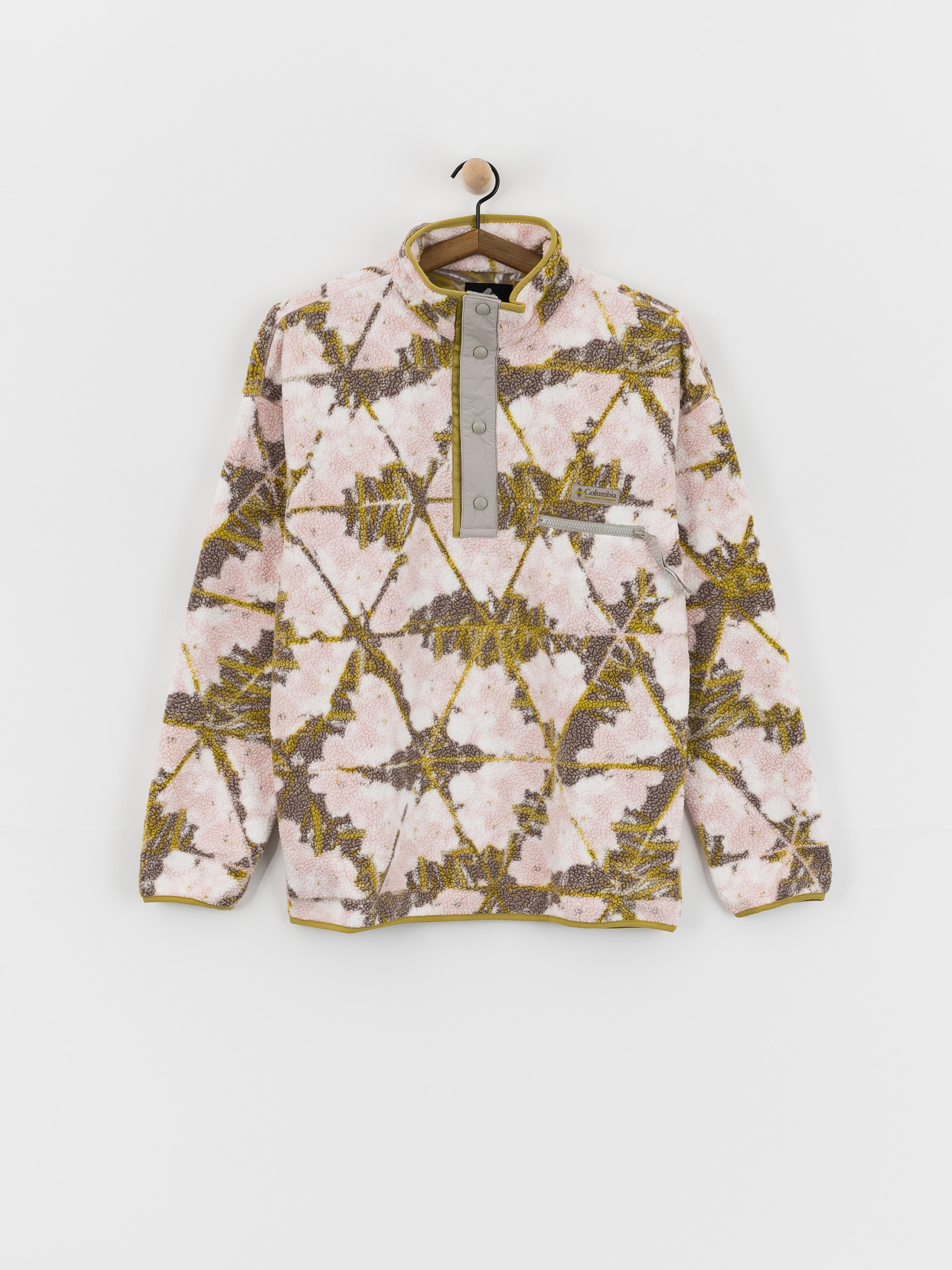 Hanorac din fleece Columbia Helvetia II Printed Half Snap (pink agate/florascope)