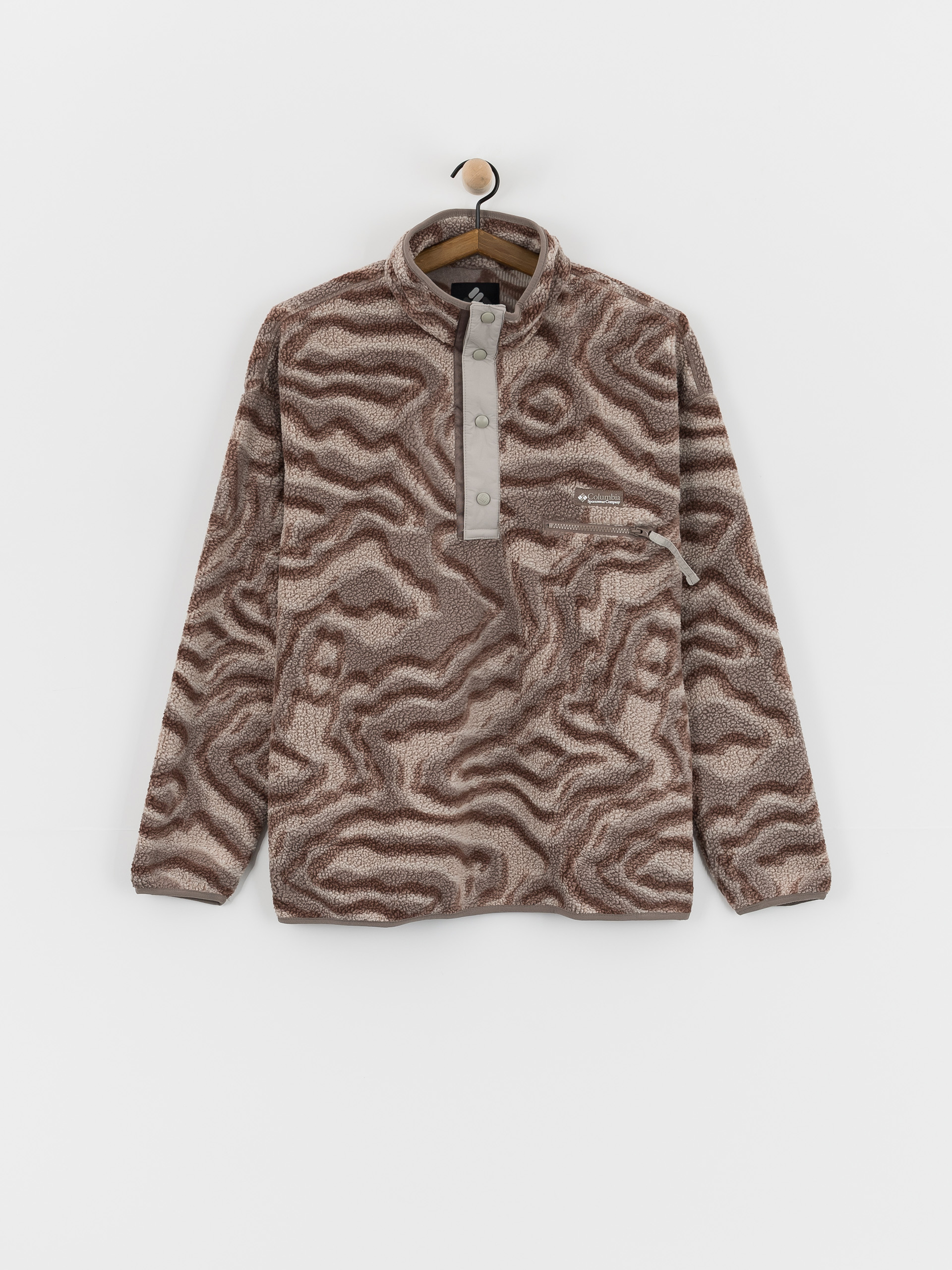 Hanorac din fleece Columbia Helvetia II Printed Half Snap (iron/topoglitch)