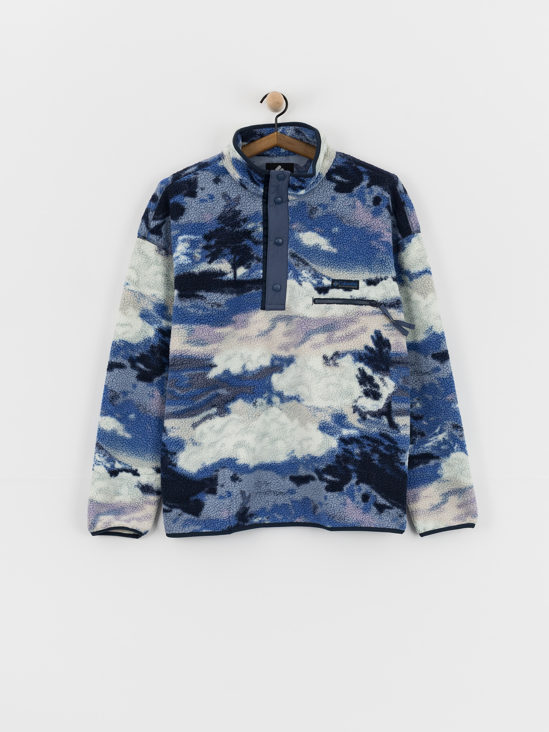 Hanorac din fleece Columbia Helvetia II Printed Half Snap (collegiate navy/dreaming)
