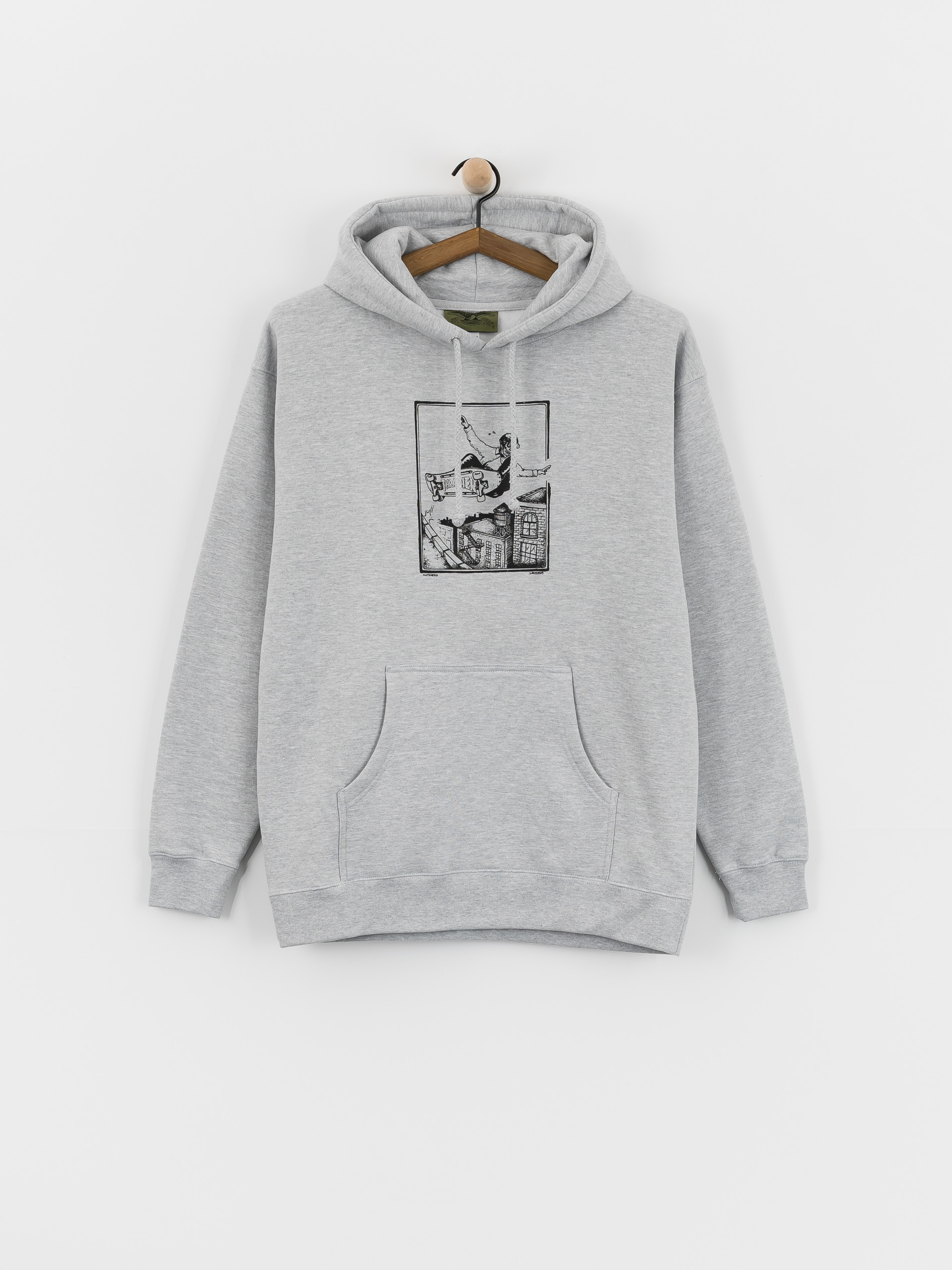 Hanorac cu glugă Antihero Phelps Lance HD (grey heather w/black print)