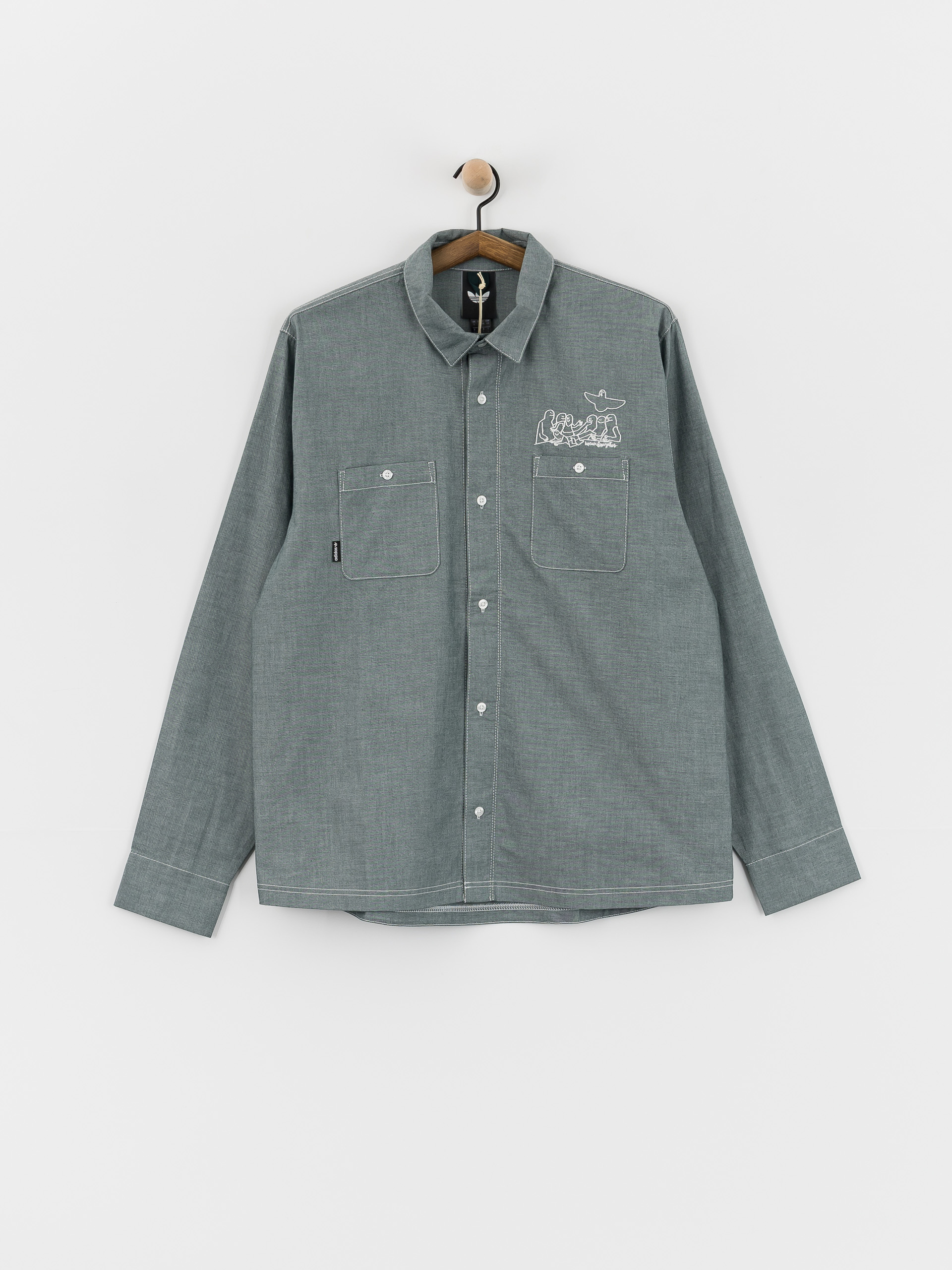 Cămașă adidas Gonz Button (aurivy/white)