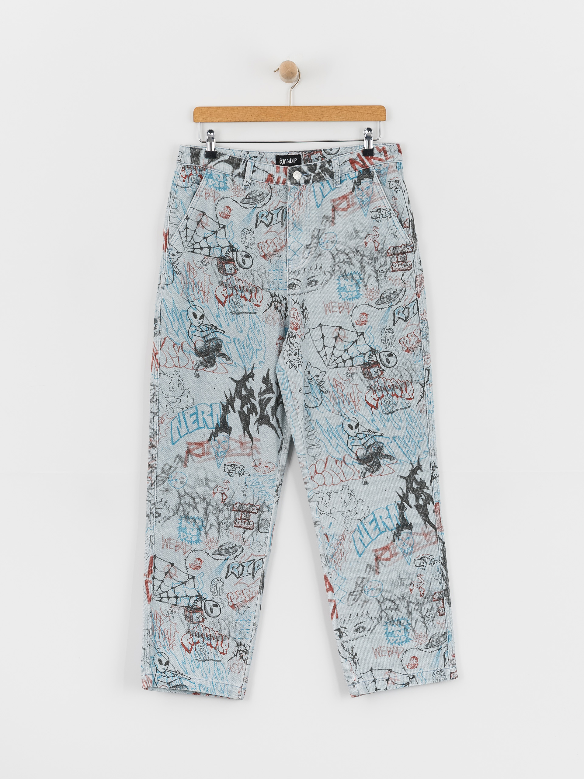 Pantaloni RipNDip Marker Wide Fit (light wash denim)