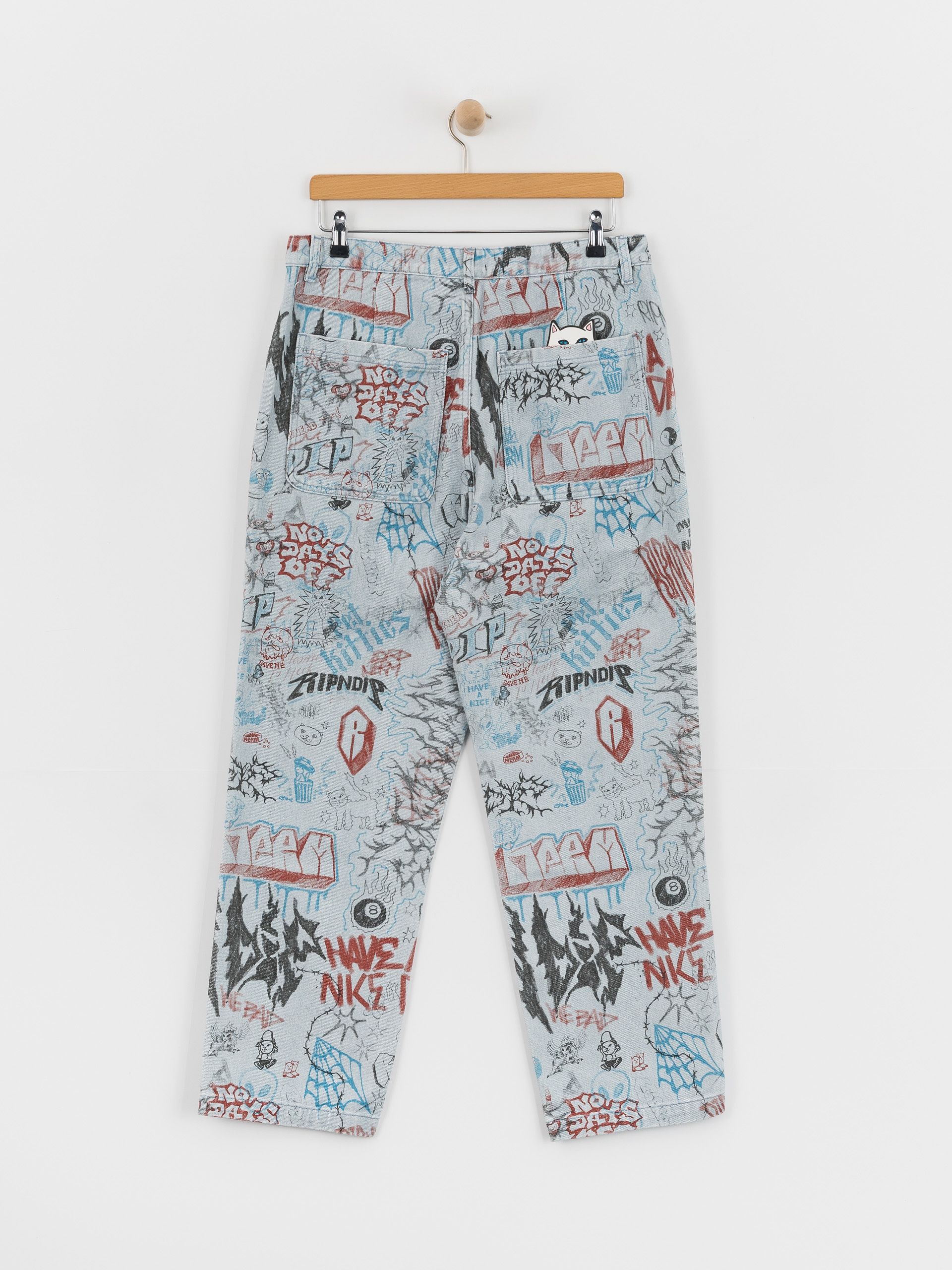 Pantaloni RipNDip Marker Wide Fit (light wash denim)