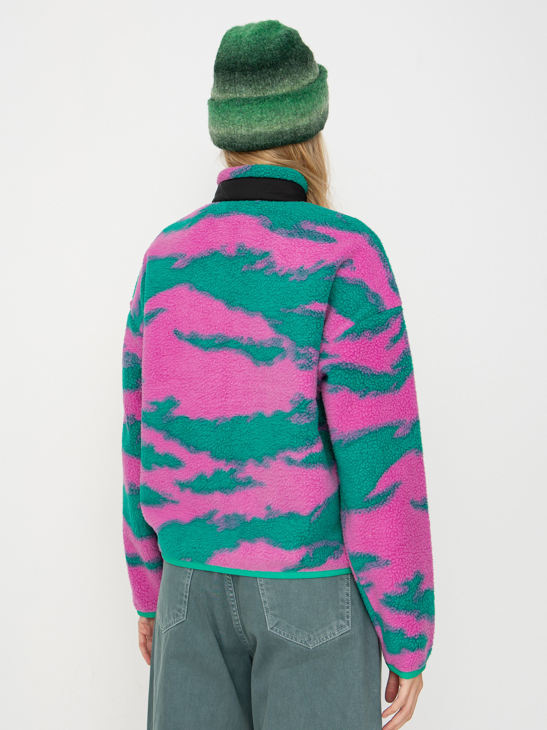 Pentru femei Hanorac din fleece Picture Zelkova Printed 1/4 Zip (retro bliss print)