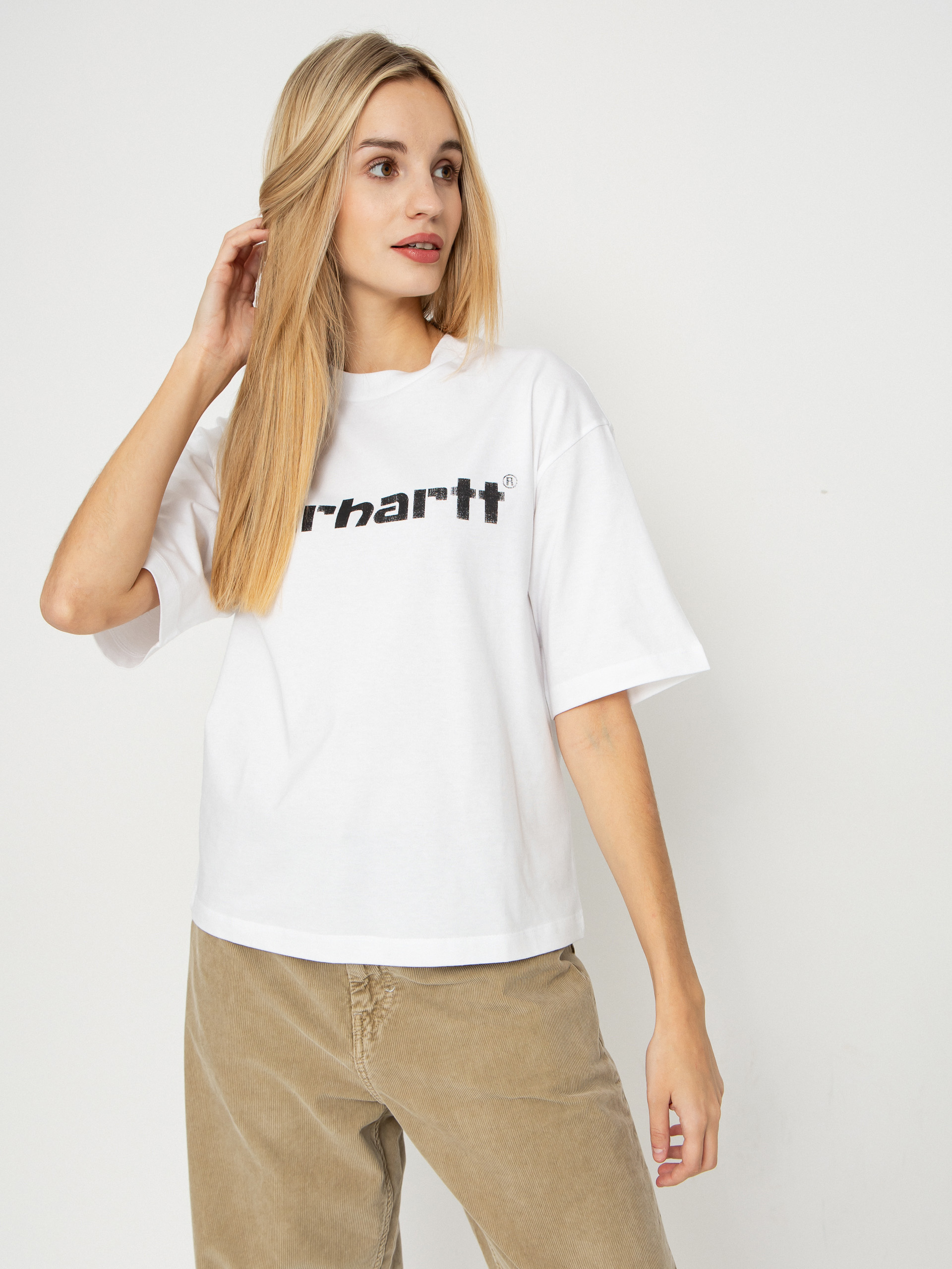 Tricou Carhartt WIP Archive Script Wmn - alb (white)
