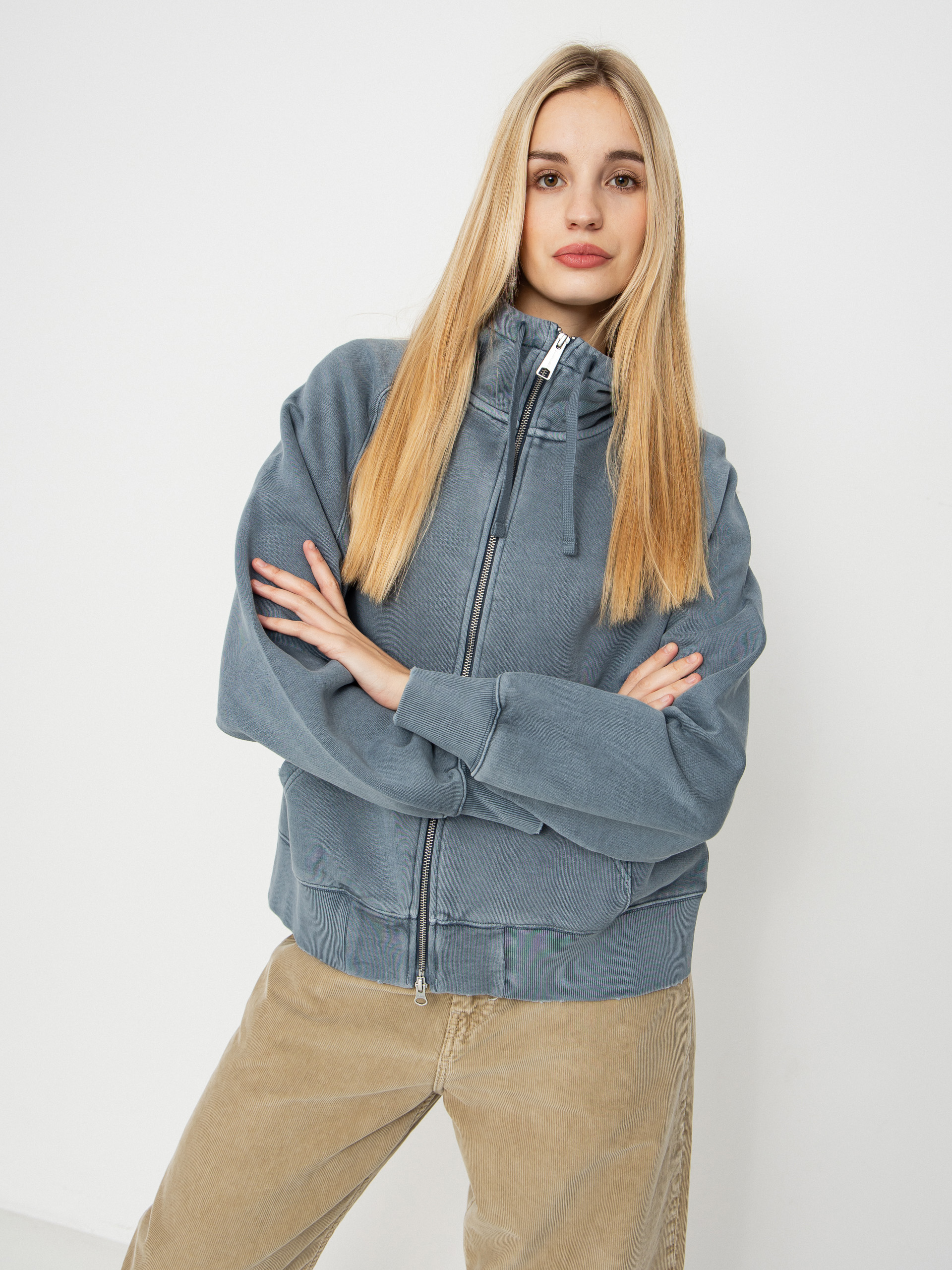 Hanorac cu glugă Carhartt WIP Torion ZHD Wmn (office blue)