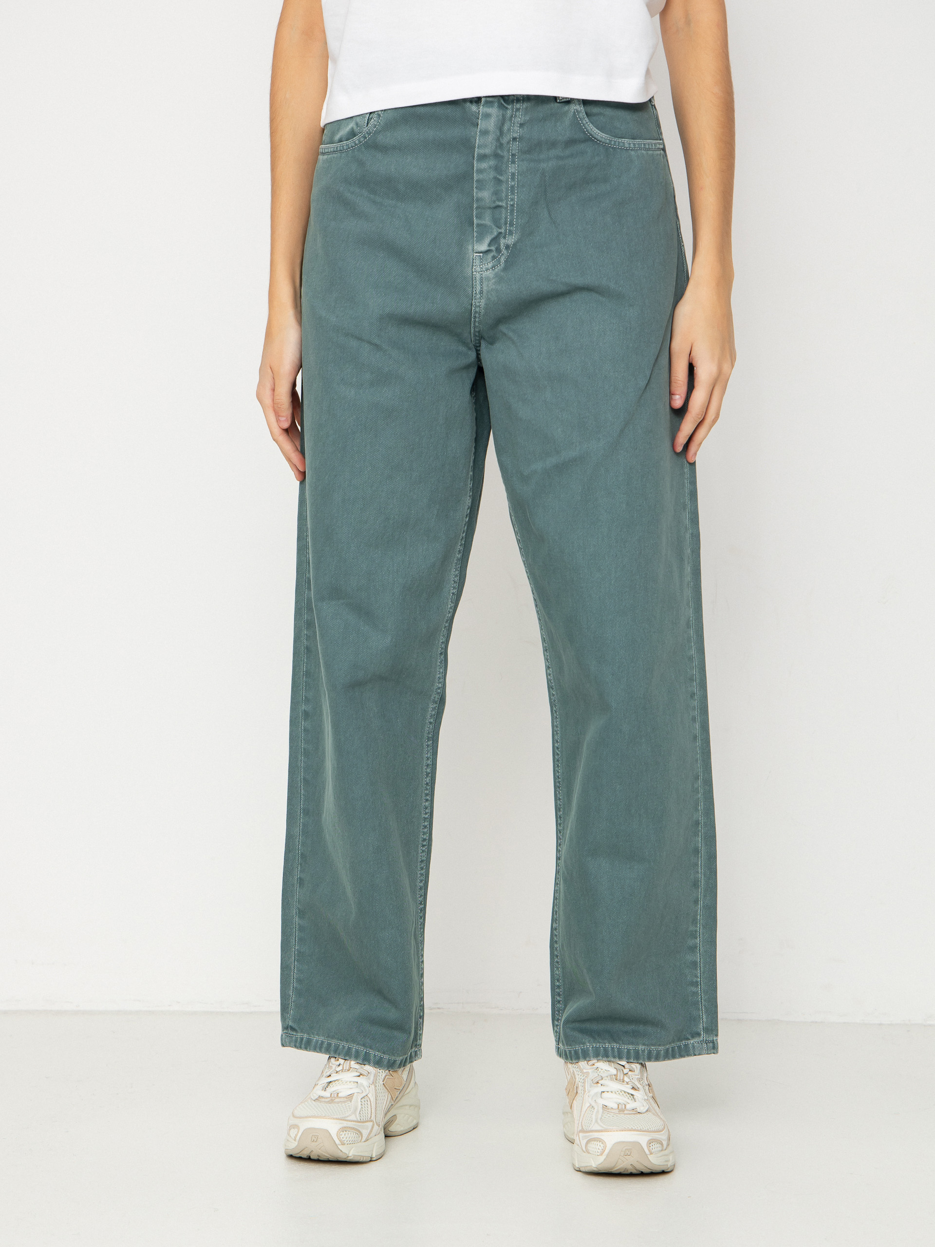Pantaloni Carhartt WIP Brandon Wmn (silver pine/stone dyed)