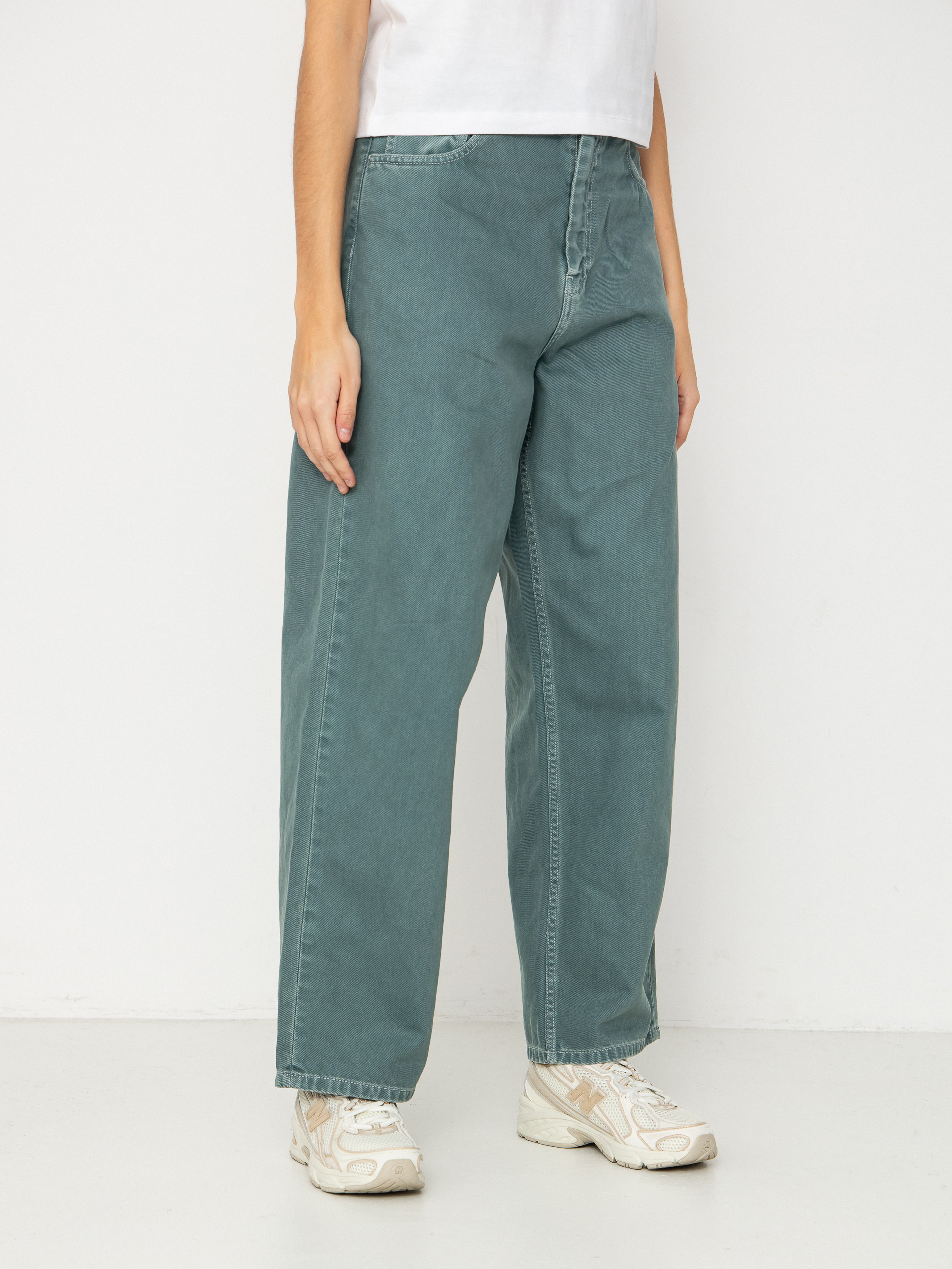 Pantaloni Carhartt WIP Brandon Wmn (silver pine/stone dyed)