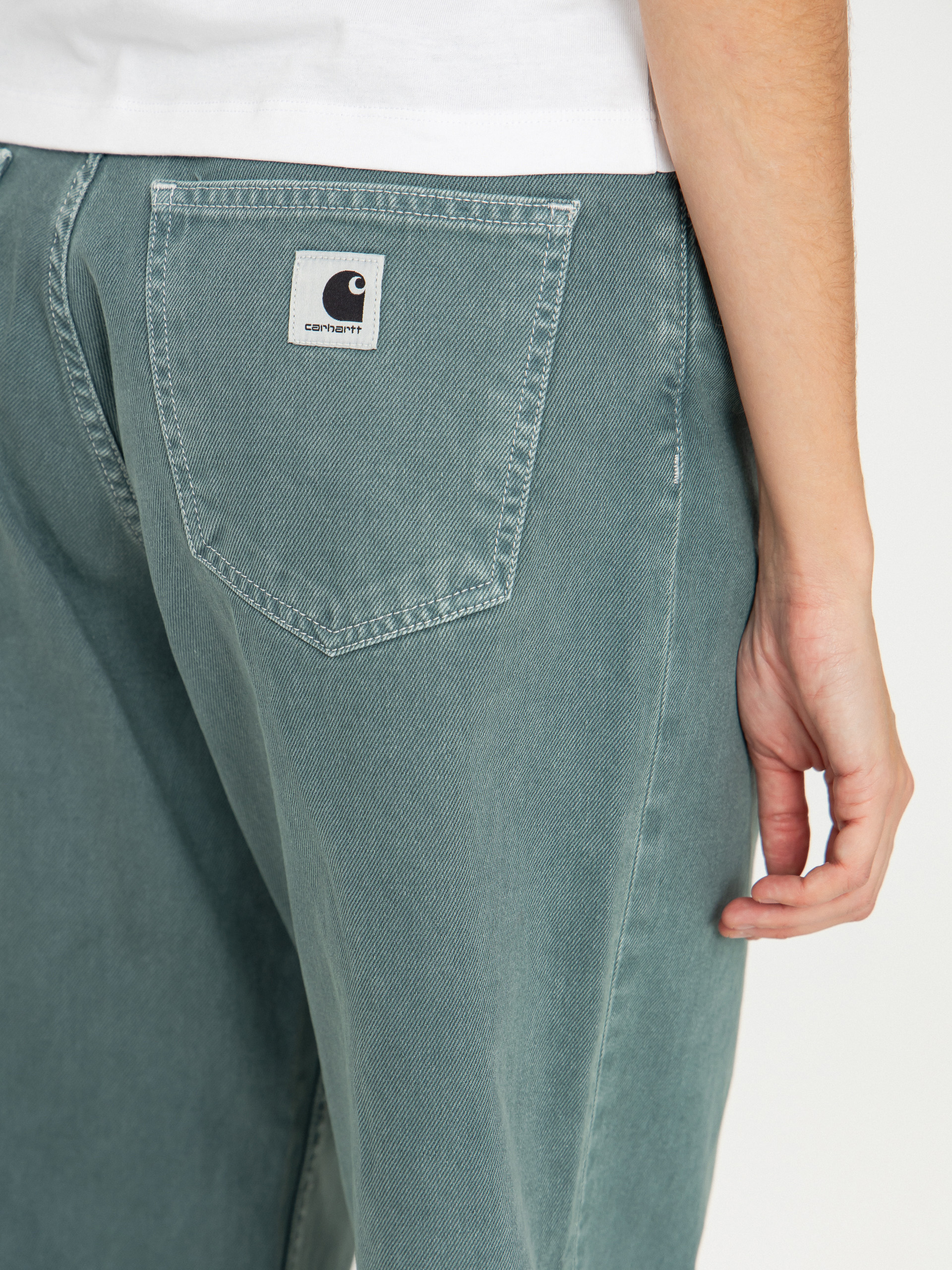Pantaloni Carhartt WIP Brandon Wmn (silver pine/stone dyed)