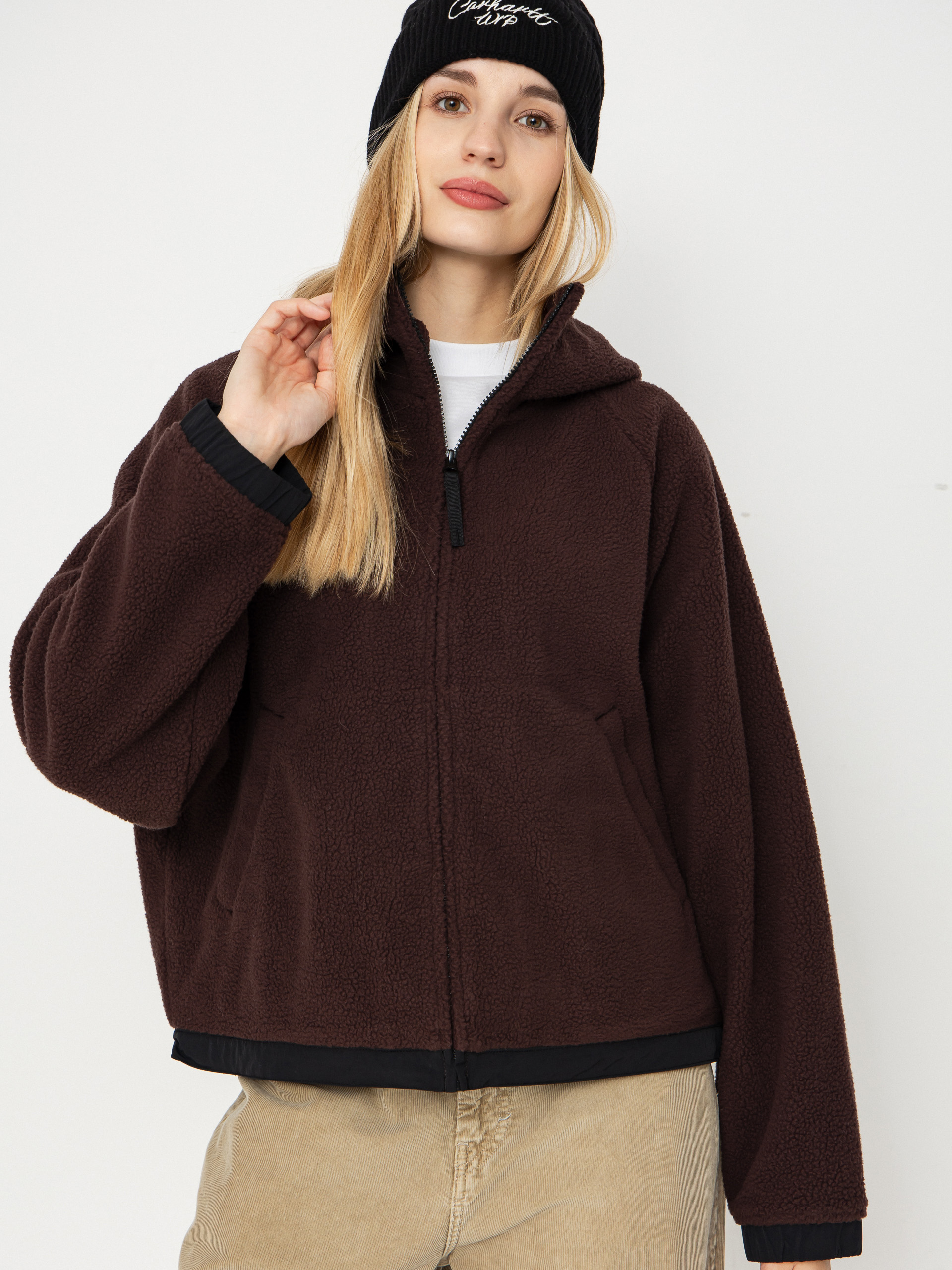 Hanorac din fleece Carhartt WIP Helix Wmn (palisander/black)