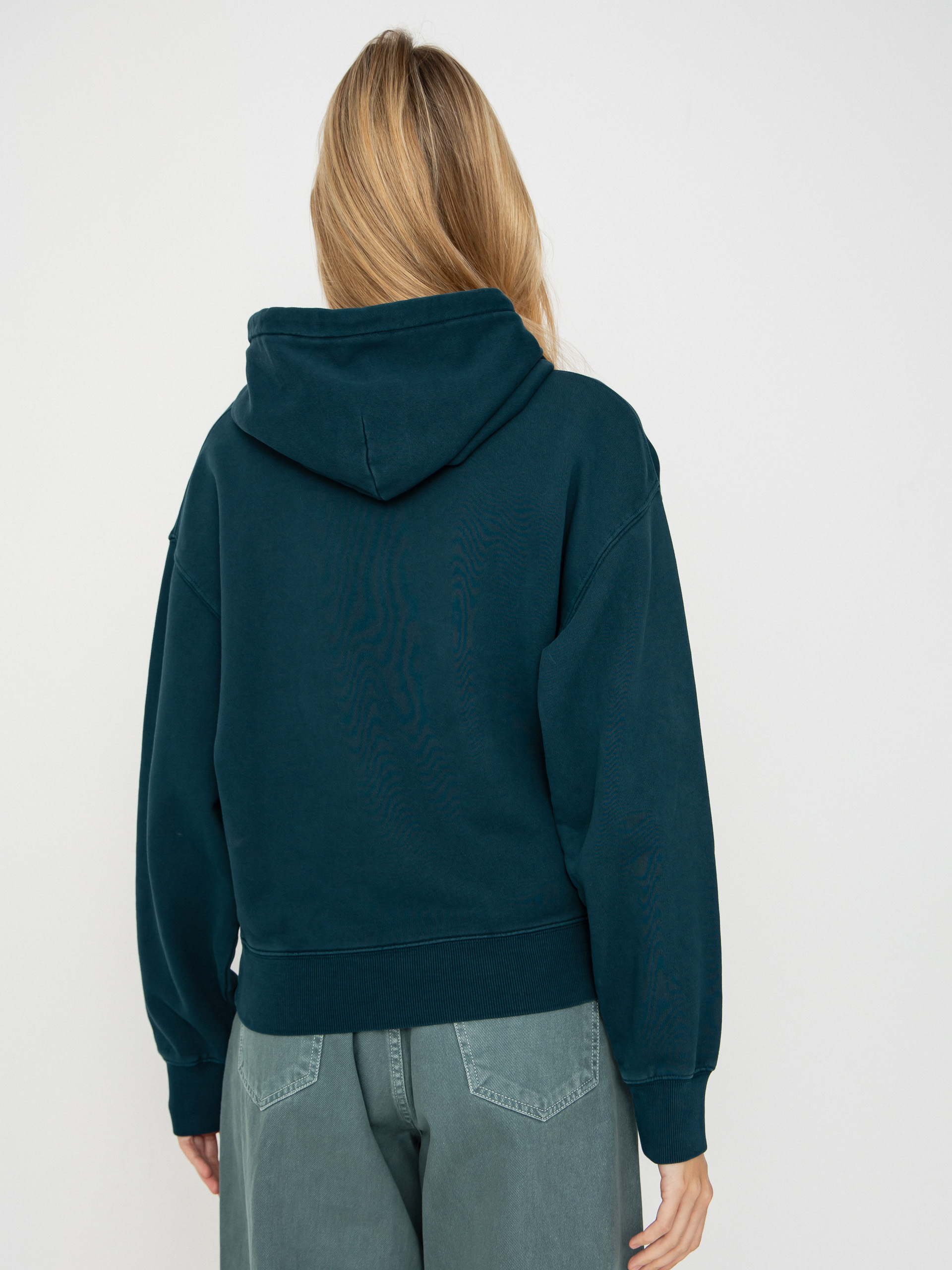 Hanorac cu glugă Carhartt WIP Nelson HD Wmn (deep lagoon/garment dyed)