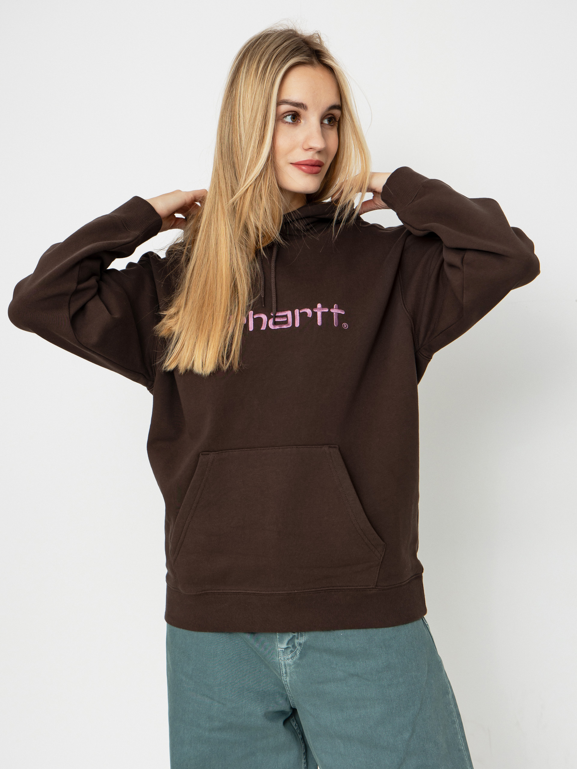 Hanorac cu glugu0103 Carhartt WIP Carhartt HD Wmn (vitola/phlox)
