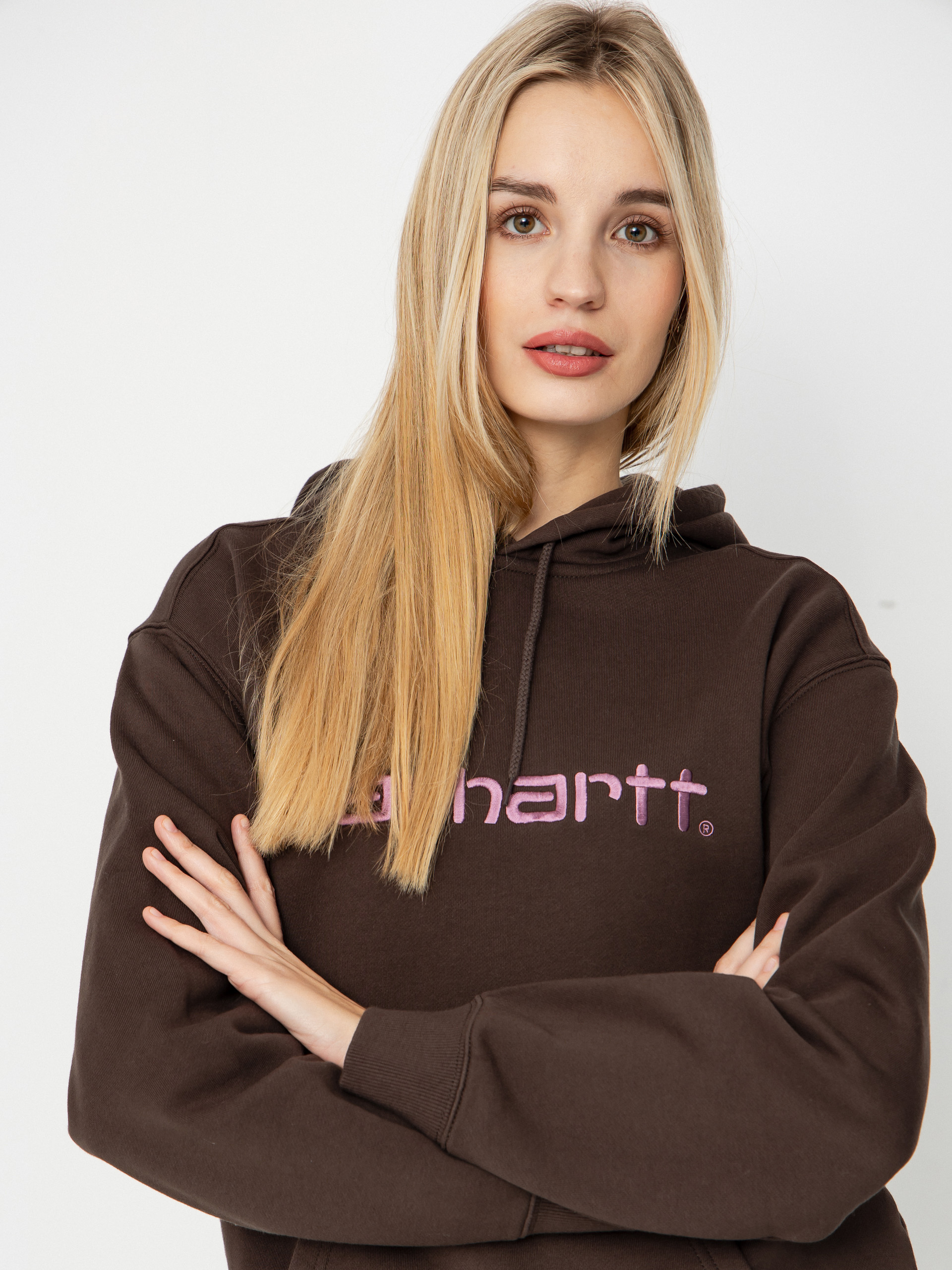 Hanorac cu glugă Carhartt WIP Carhartt HD Wmn (vitola/phlox)