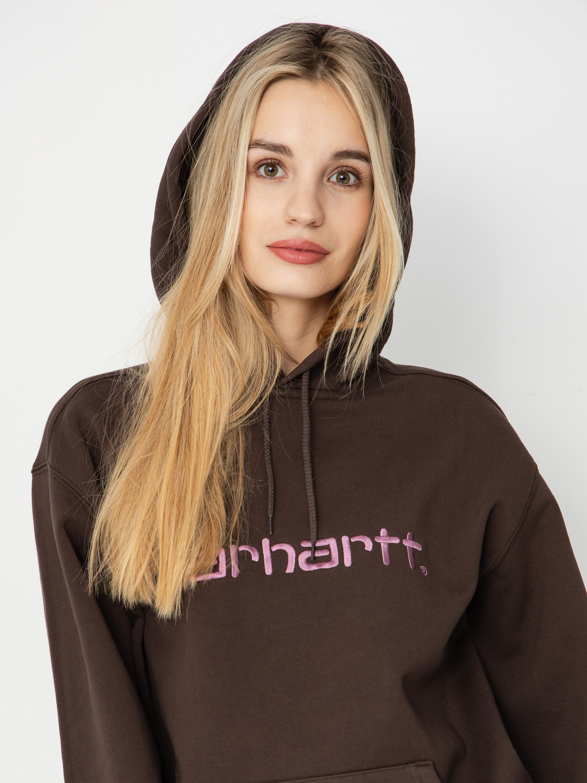Hanorac cu glugă Carhartt WIP Carhartt HD Wmn (vitola/phlox)