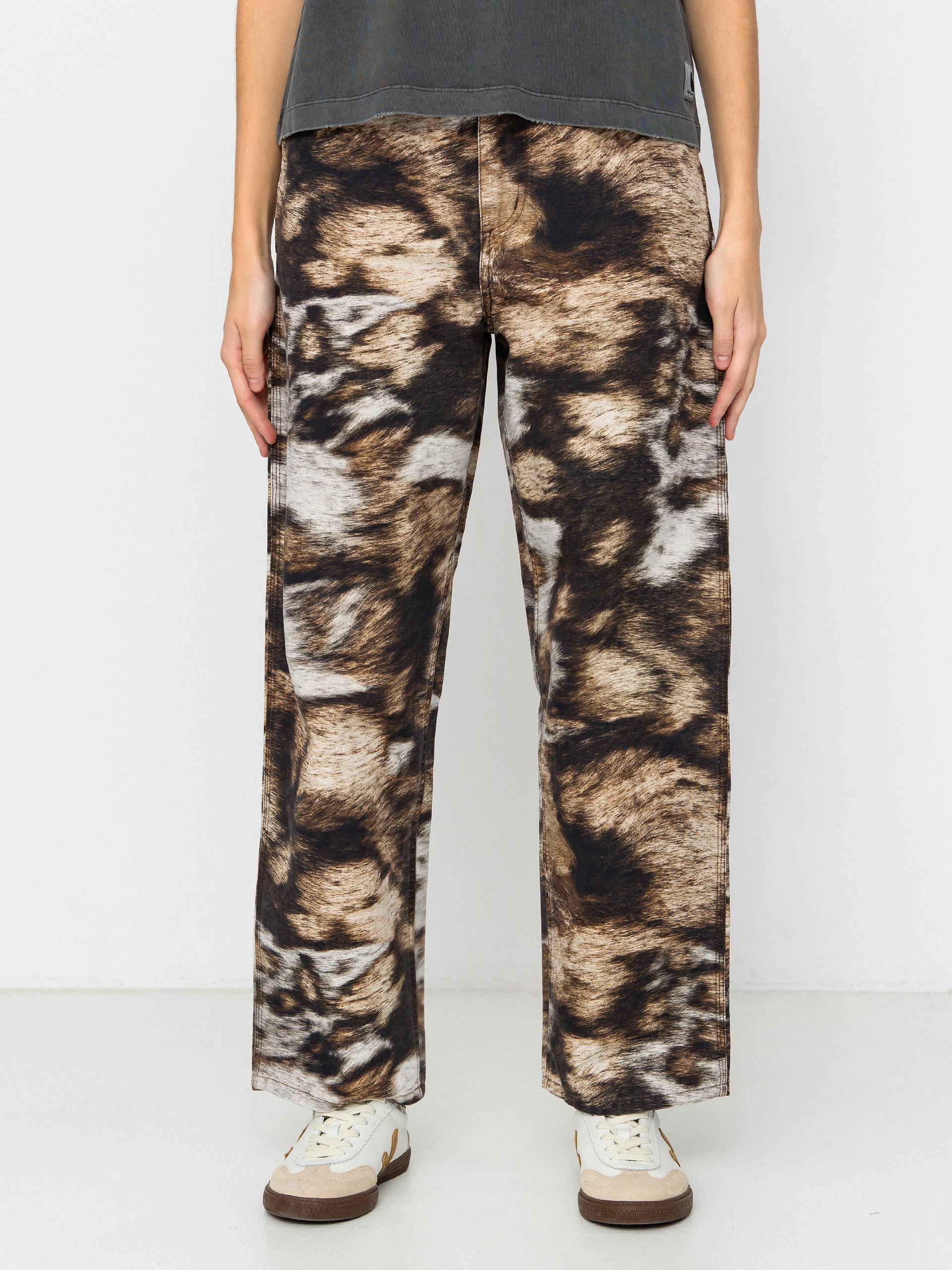 Pantaloni Carhartt WIP Brandon Single Knee Wmn (wild dog print/stone washed)