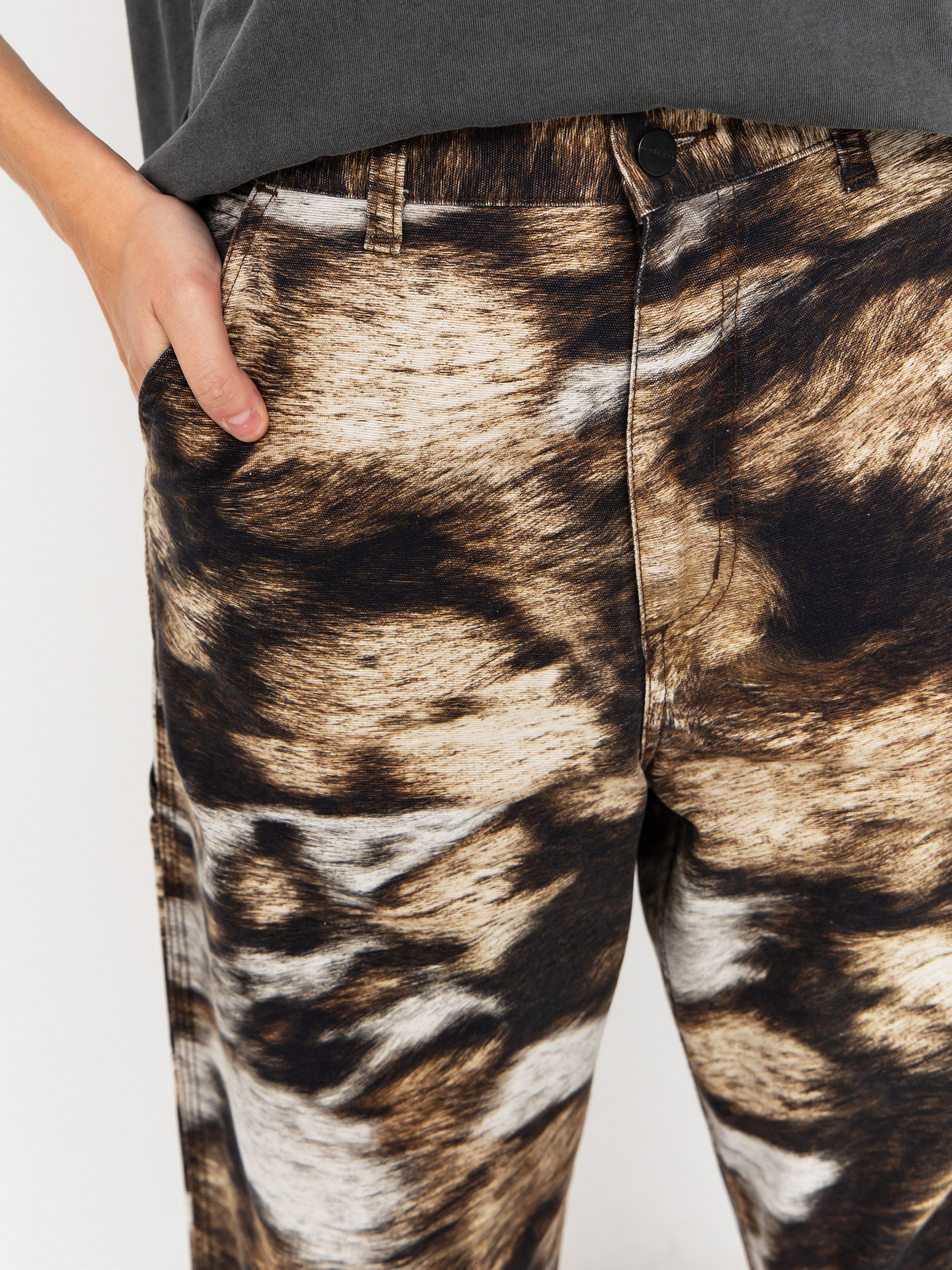 Pantaloni Carhartt WIP Brandon Single Knee Wmn (wild dog print/stone washed)