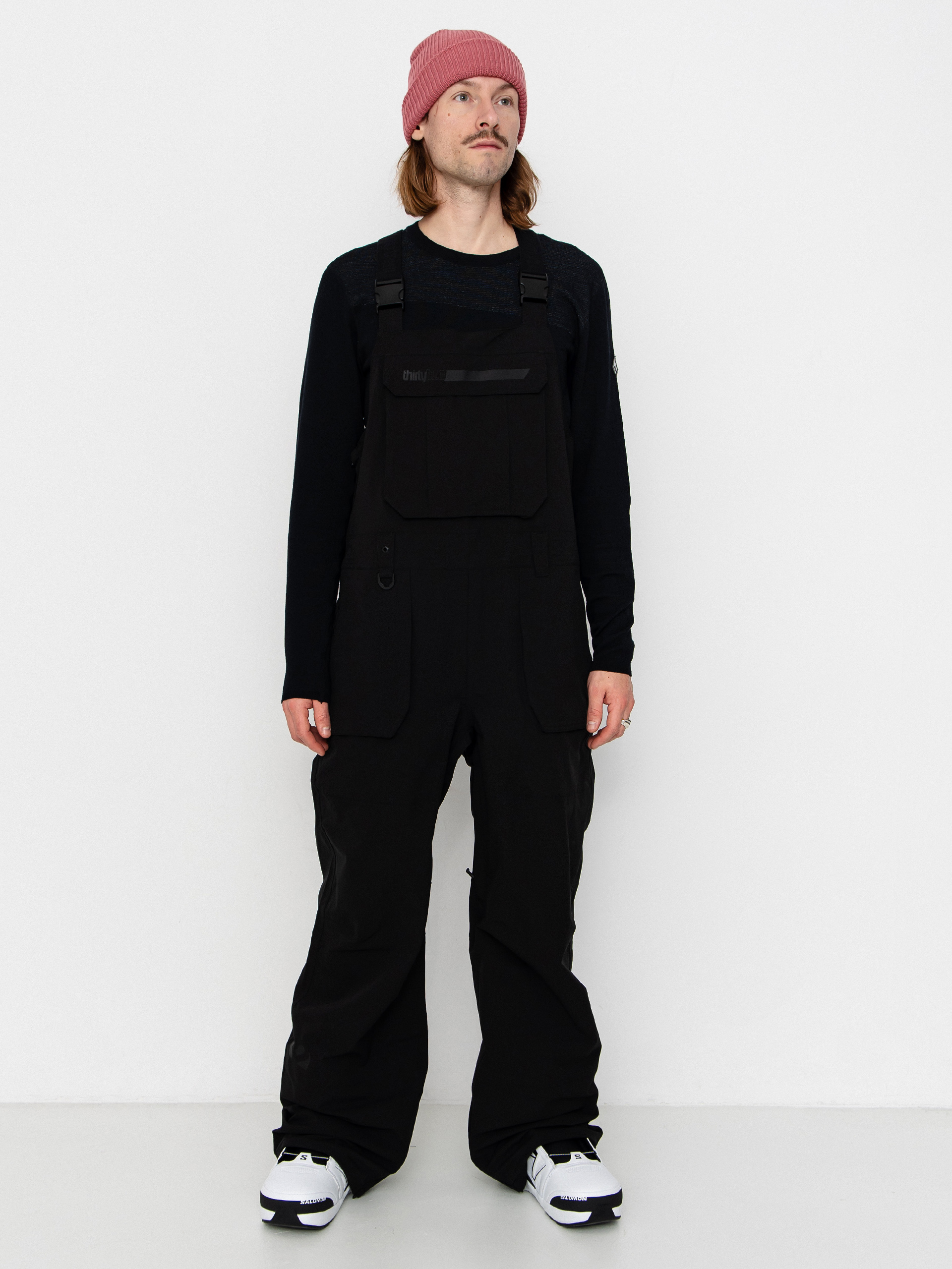 Pentru bărbați Pantaloni pentru snowboard ThirtyTwo Basement Bib (black)
