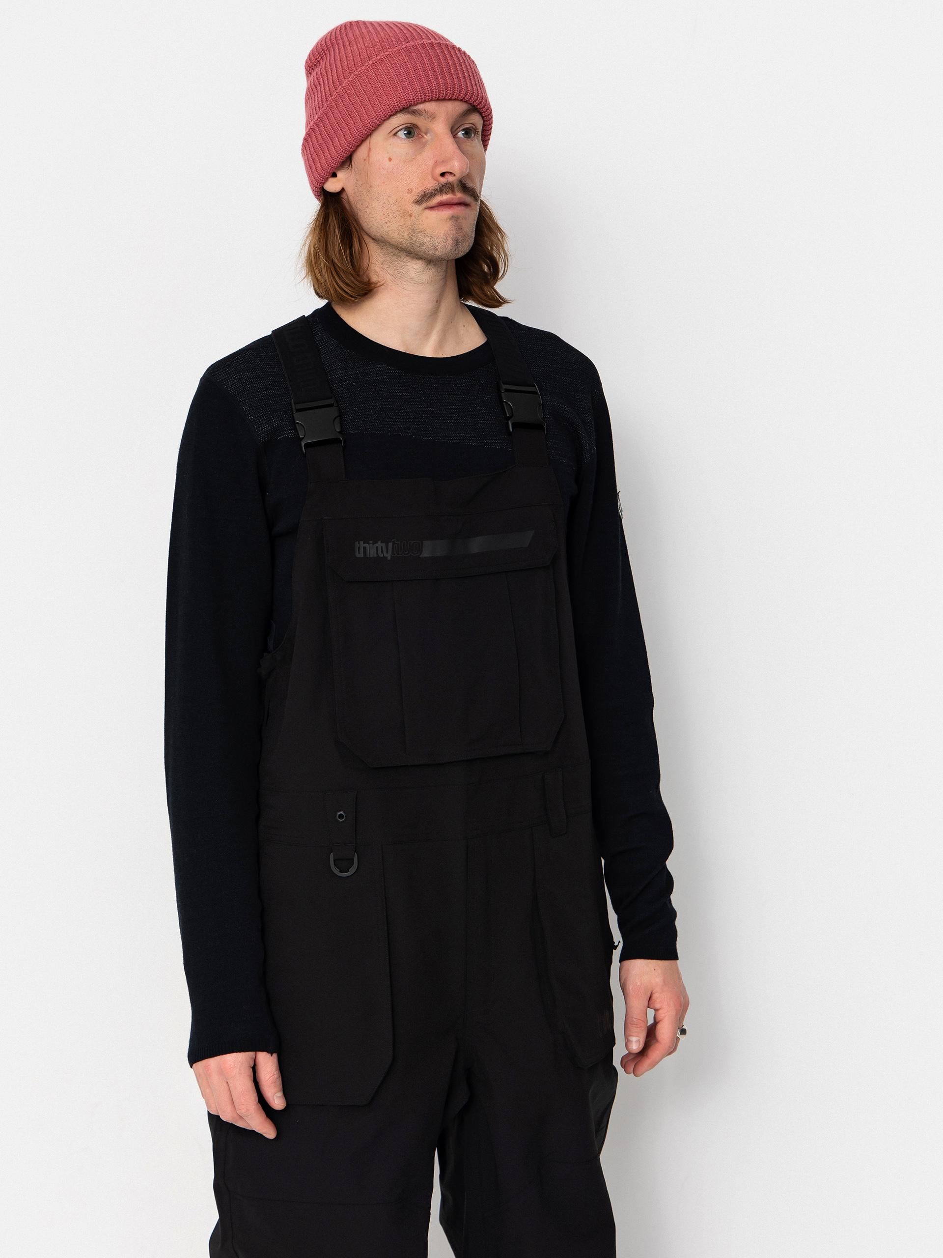 Pentru bărbați Pantaloni pentru snowboard ThirtyTwo Basement Bib (black)