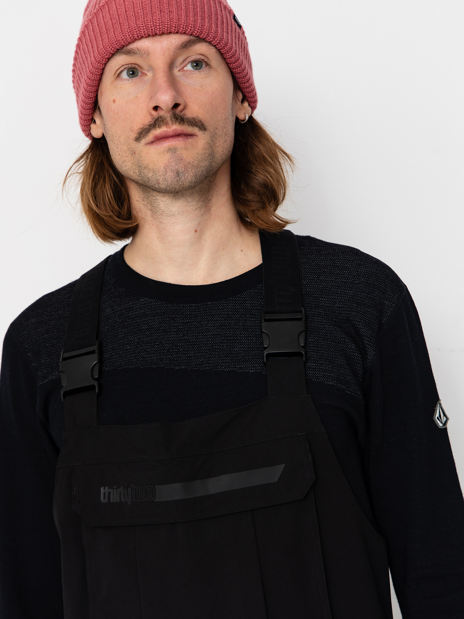 Pentru bărbați Pantaloni pentru snowboard ThirtyTwo Basement Bib (black)