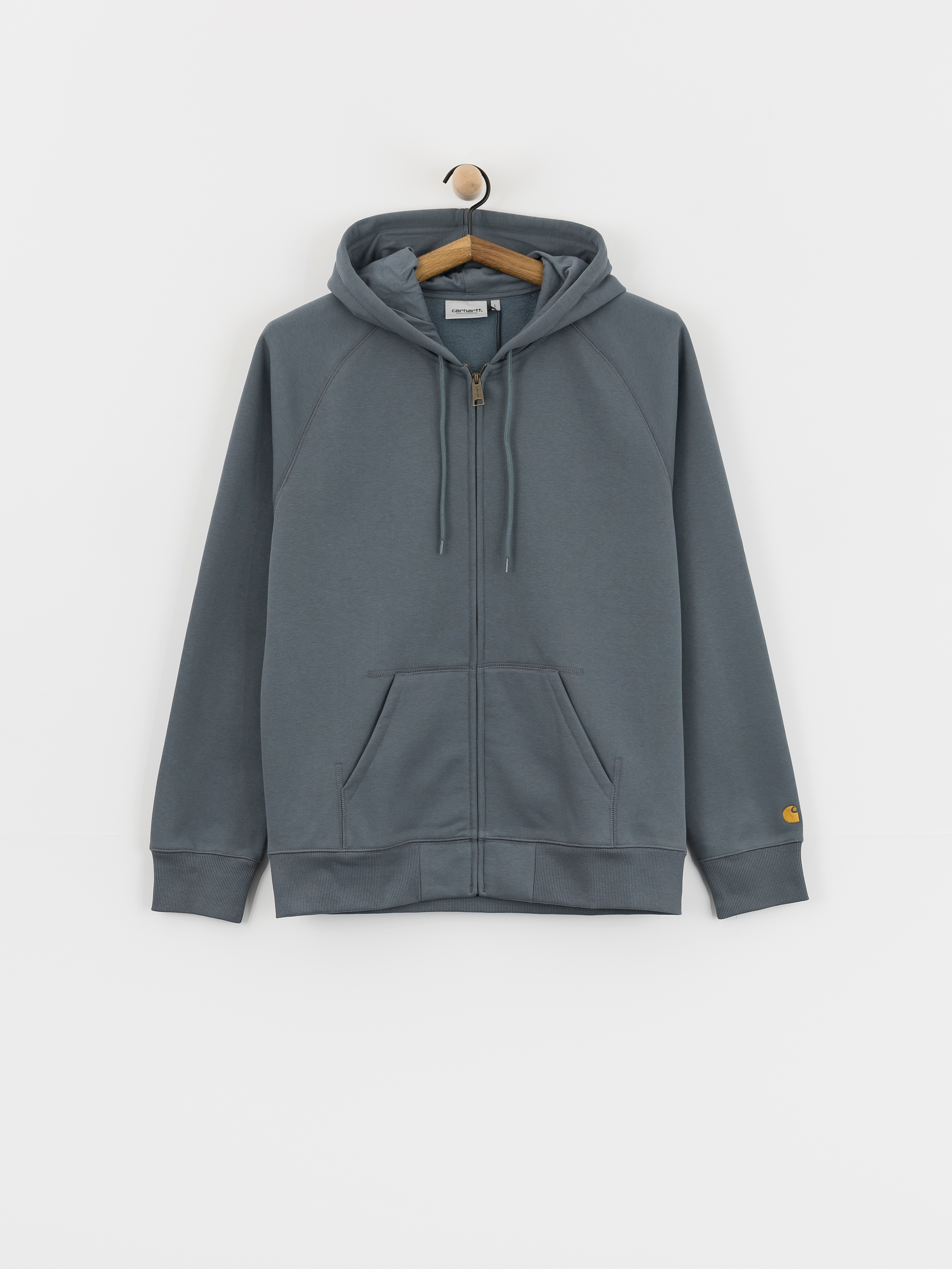 Hanorac cu glugă Carhartt WIP Chase ZHD (cozy blue/gold)