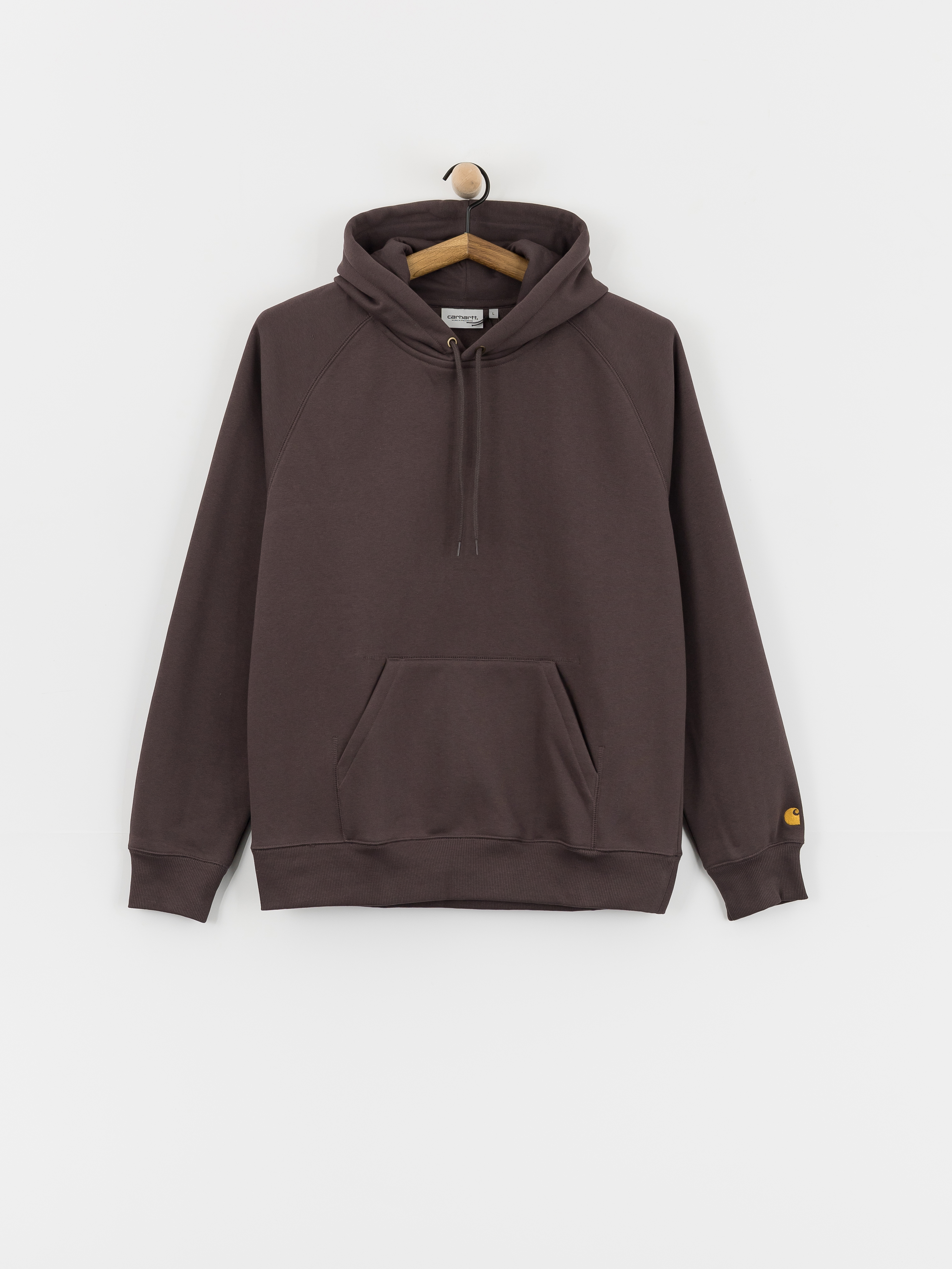 Hanorac cu glugă Carhartt WIP Chase HD (shale/gold)